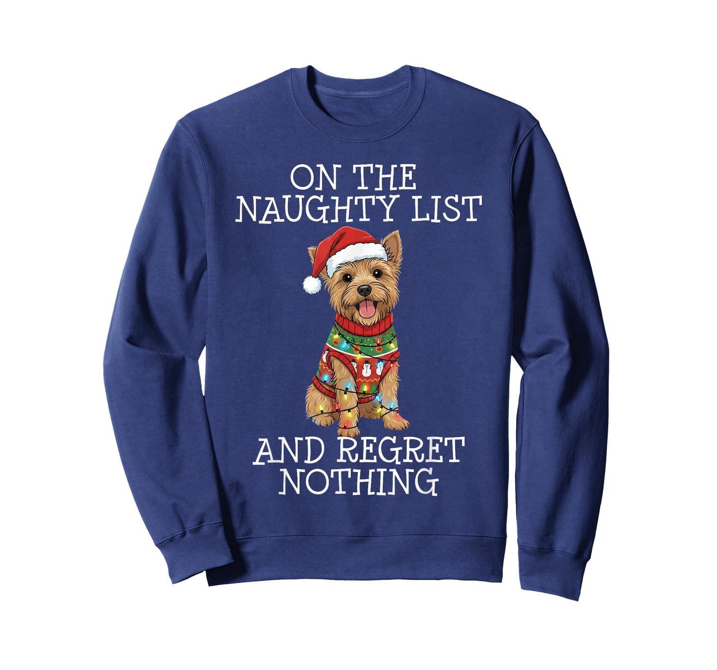 Funny Christmas Cairn Terrier Naughty List T-Shirt