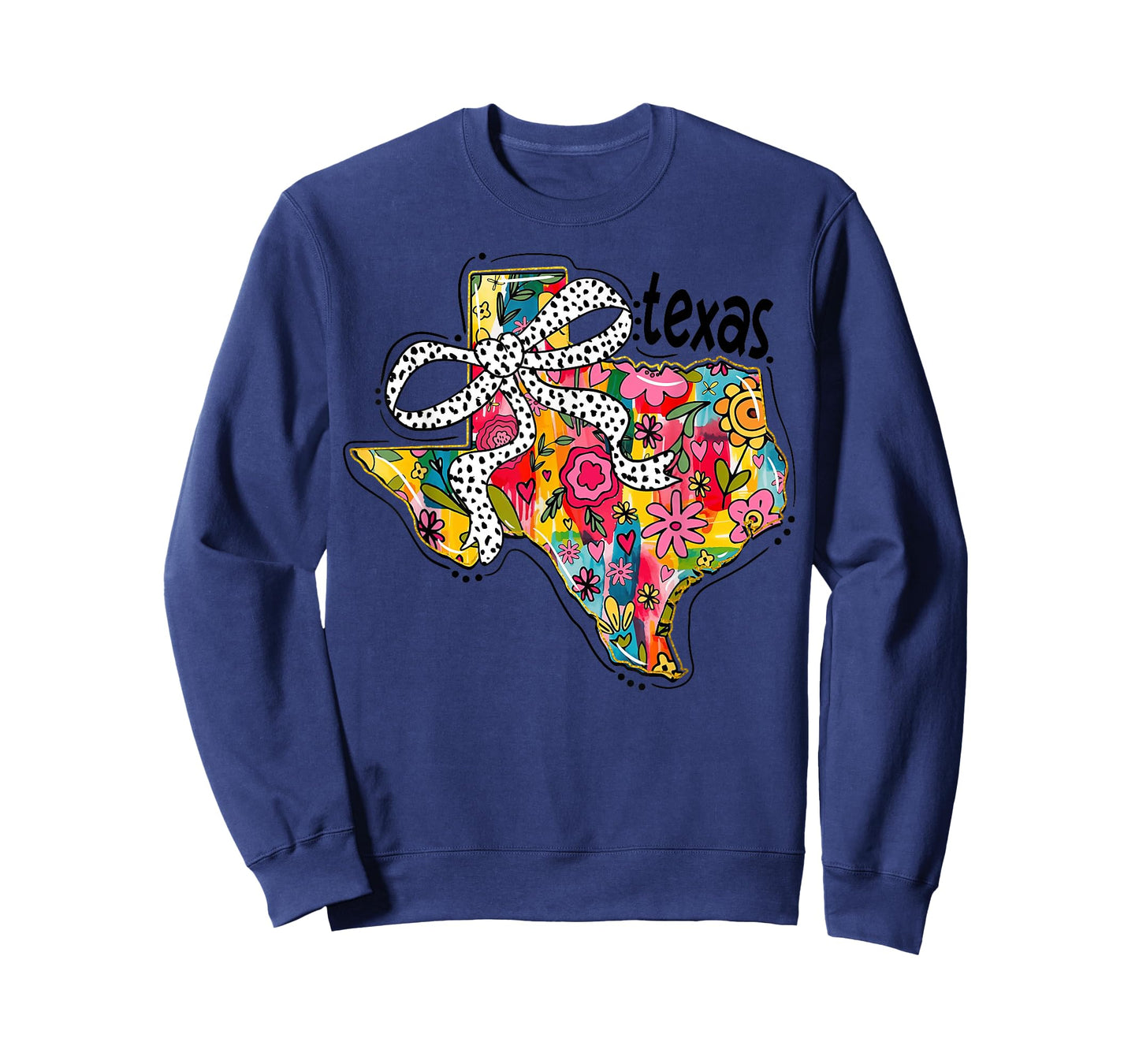 Girly Texas State Map Floral Coquette Bow 4th of July USA T-Shirt