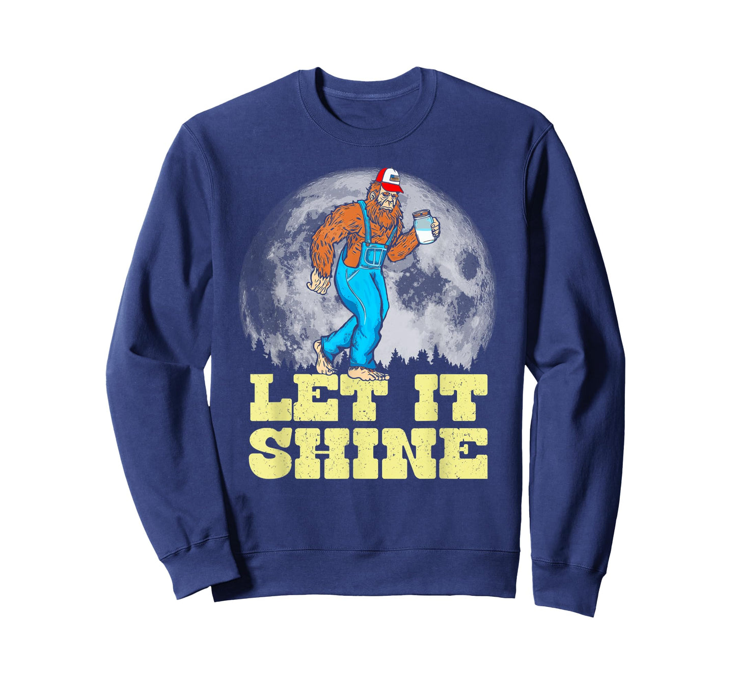 Let It Shine Funny Moonshine Appalachian Bigfoot Overalls T-Shirt