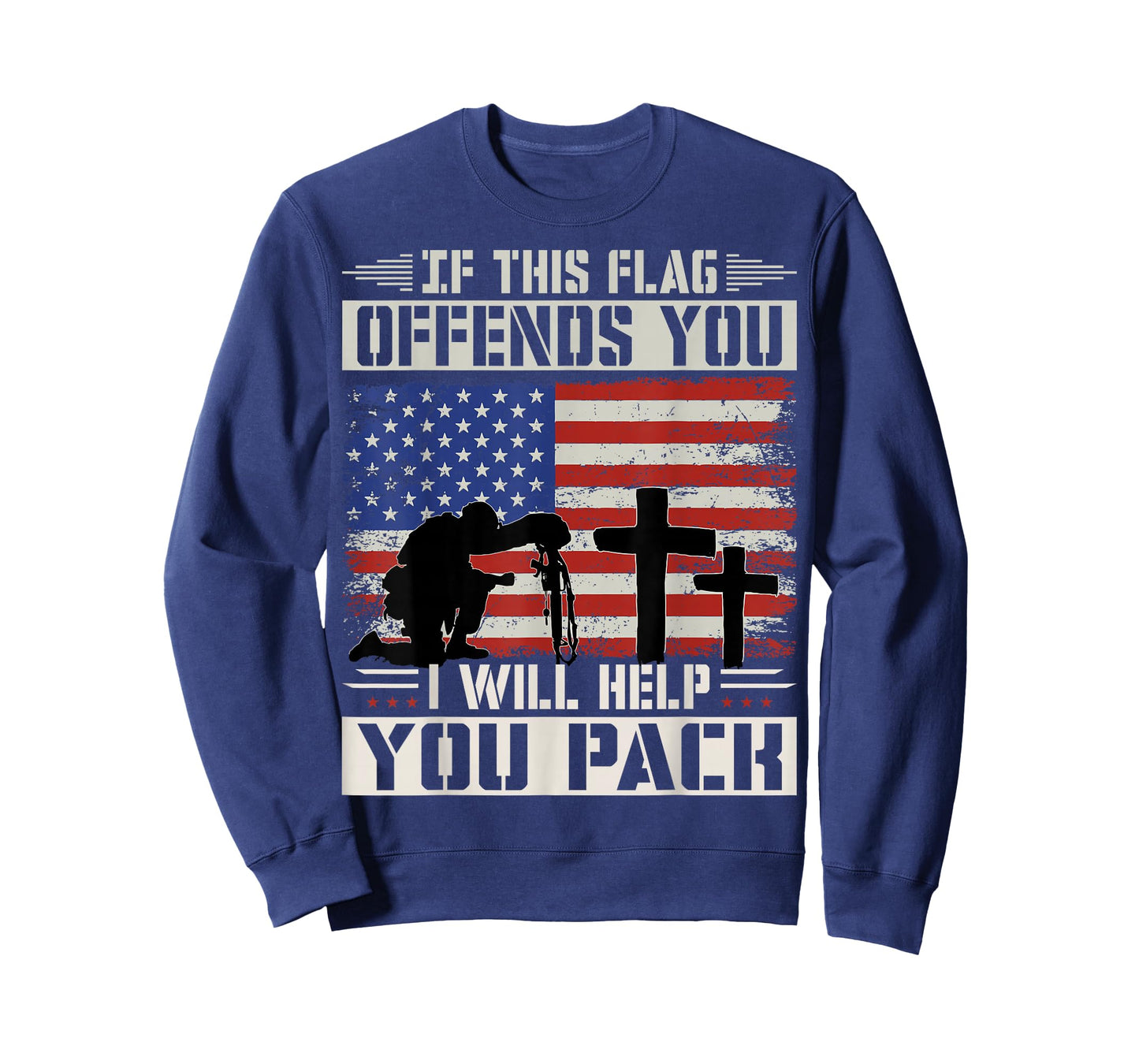 If This Flag Offends You I'll Help You Pack US Flag T-Shirt