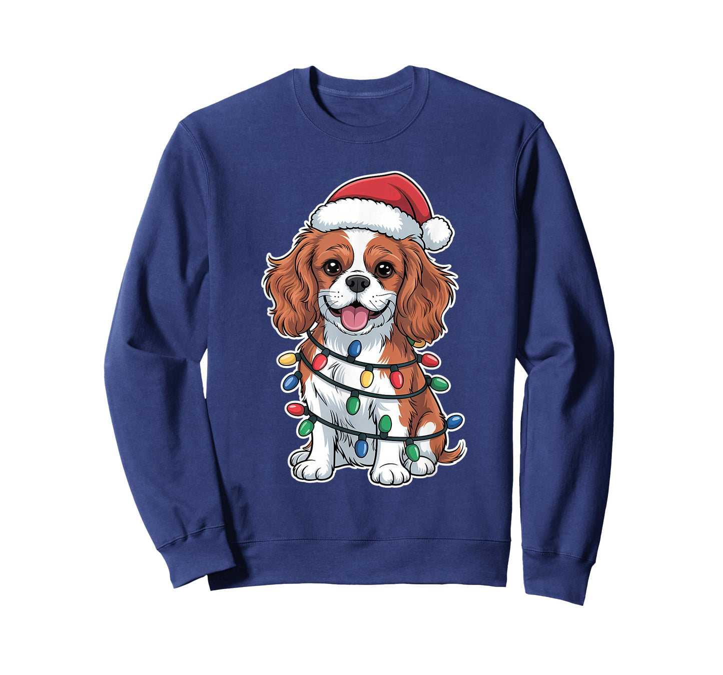 Cavalier King Charles Spaniel Wrapped in Christmas Lights T-Shirt