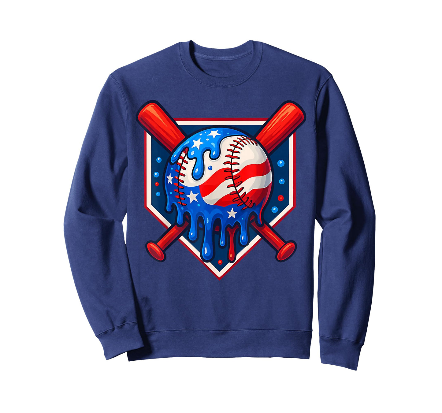 Baseball American Flag Patriotic Red White Blue 4th Of July T-Shirt