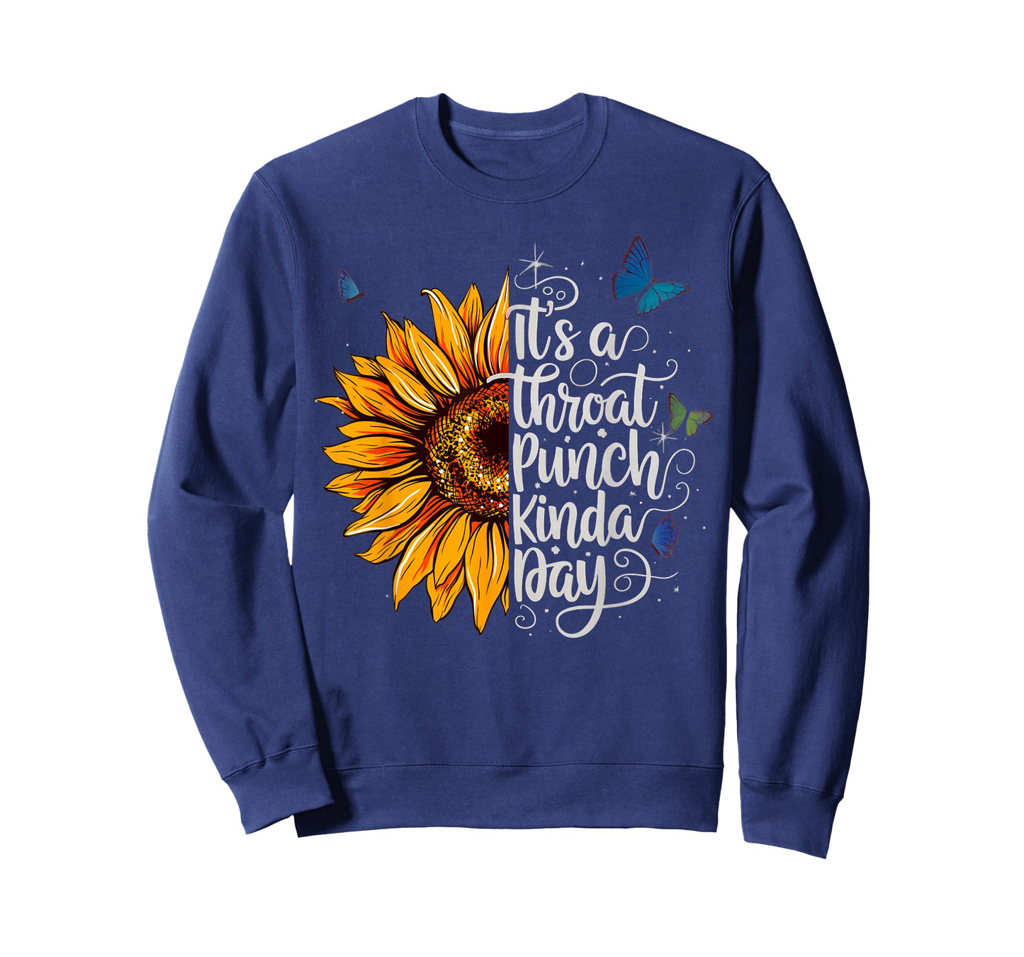 It's A Throat Punch Kinda Day Funny Quote Stylish Flowers T-Shirt