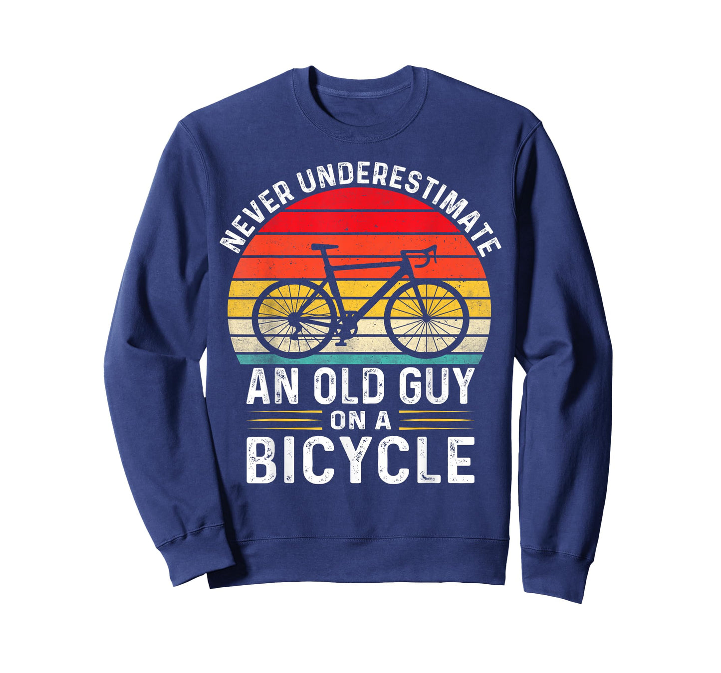 Never Underestimate An Old Guy On A Bicycle Retro Biker Men T-Shirt
