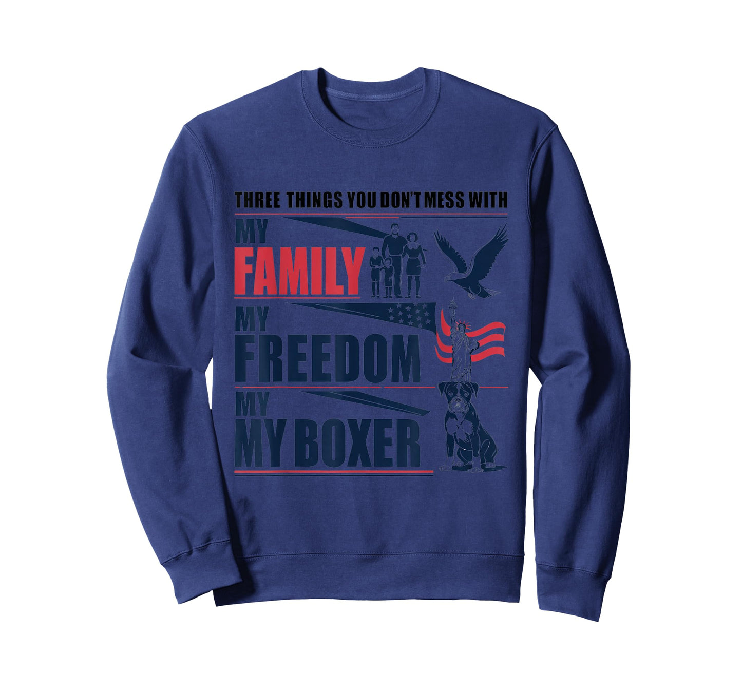 Boxer Dog Lover Freedom Family T-Shirt