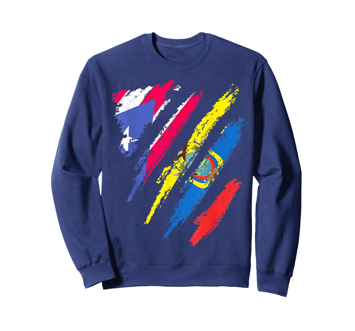 Puerto Rico Flag Ecuador Grown Patriot Country Stripes T-Shirt