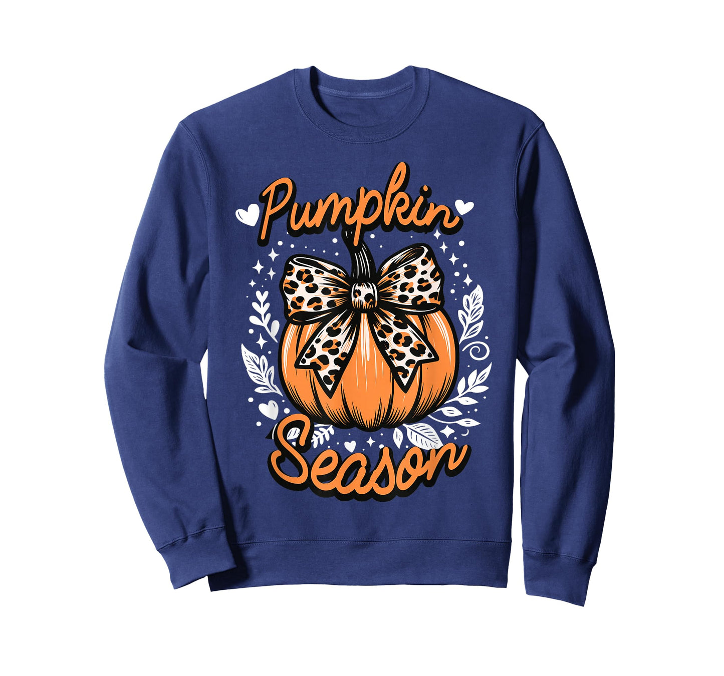 Coquette Bow Pumpkin Season Autumn Fall Leaves Thanksgiving T-Shirt