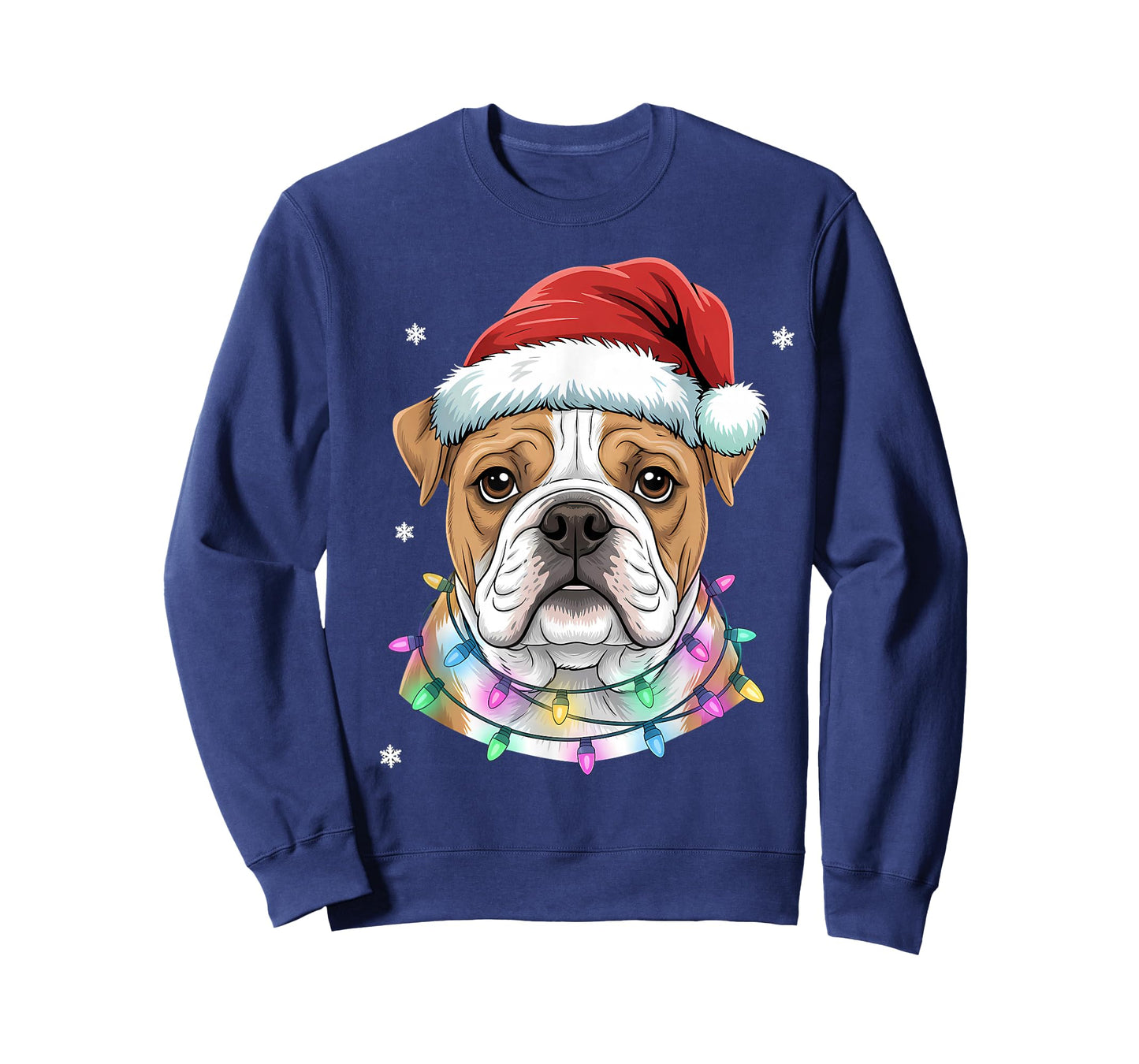 Christmas Lights Dog Santa Hat Cute Xmas Pajamas T-Shirt