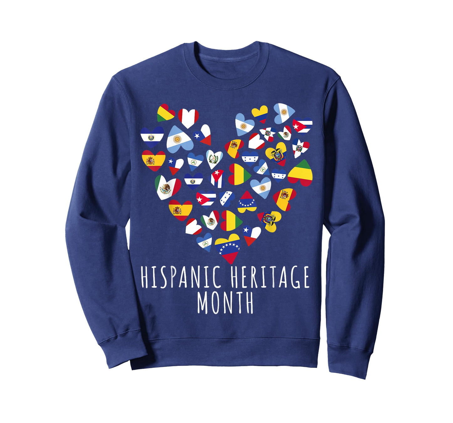 Hispanic Heritage Month all Countries Flags heart men women T-Shirt