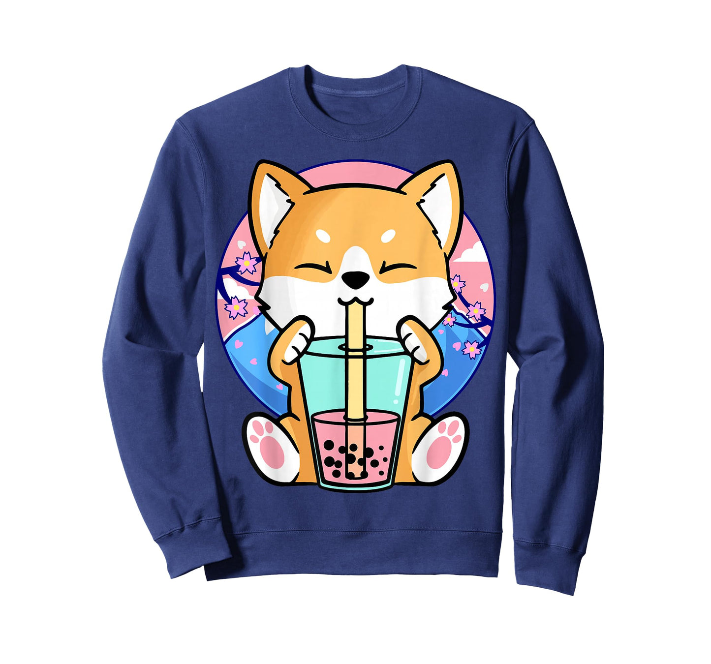 Kawaii Corgi Dog Bubble Tea Boba Anime Neko Japanese Kids T-Shirt Small
