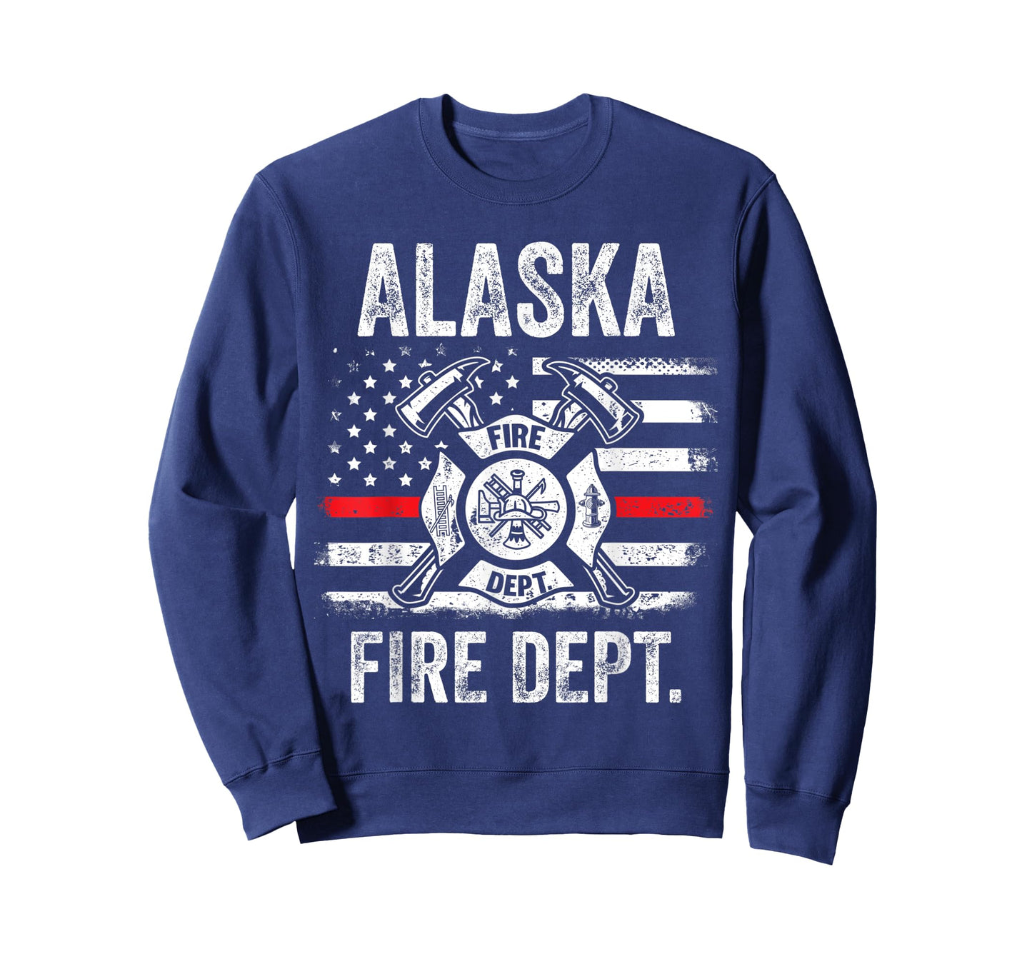Alaska Fire Department Thin Red Line Fireman T-Shirt