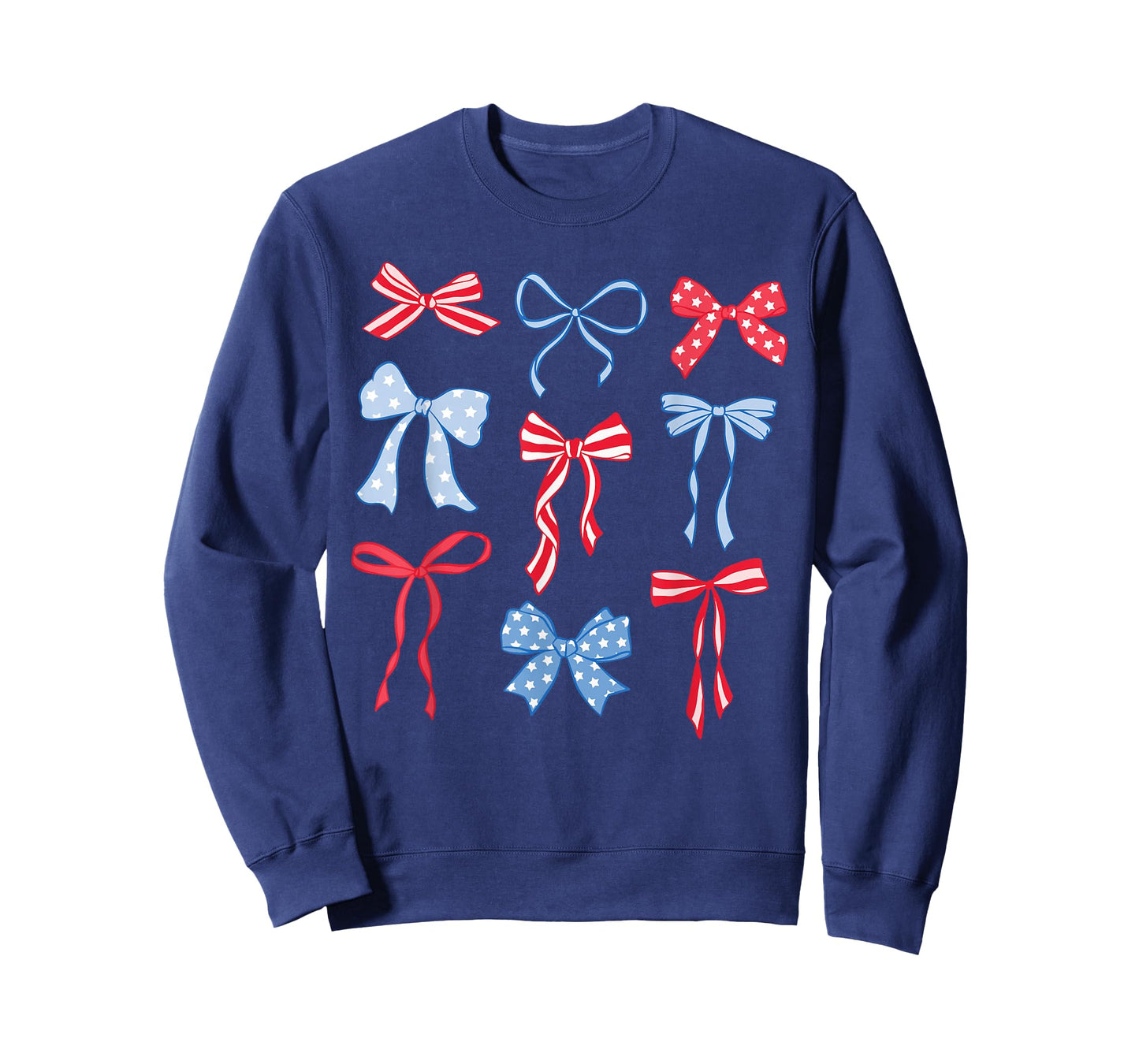 Red White And Blue American Coquette Bows Funny 4th Of July T-Shirt