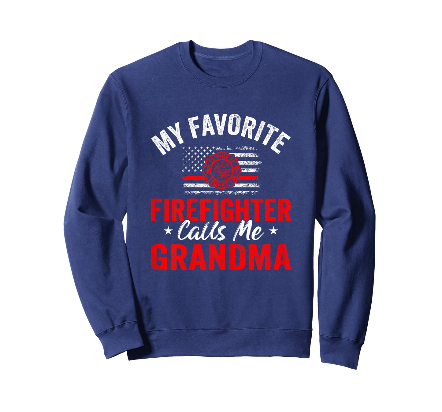 My Favorite Firefighter Calls Me Grandma American Flag T-Shirt