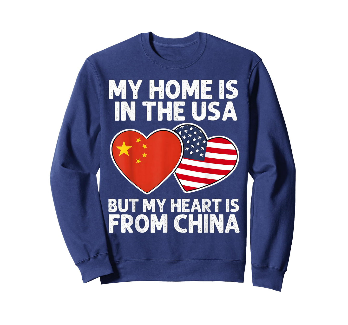My Home USA My Heart China Chinese American Pride Flag T-Shirt