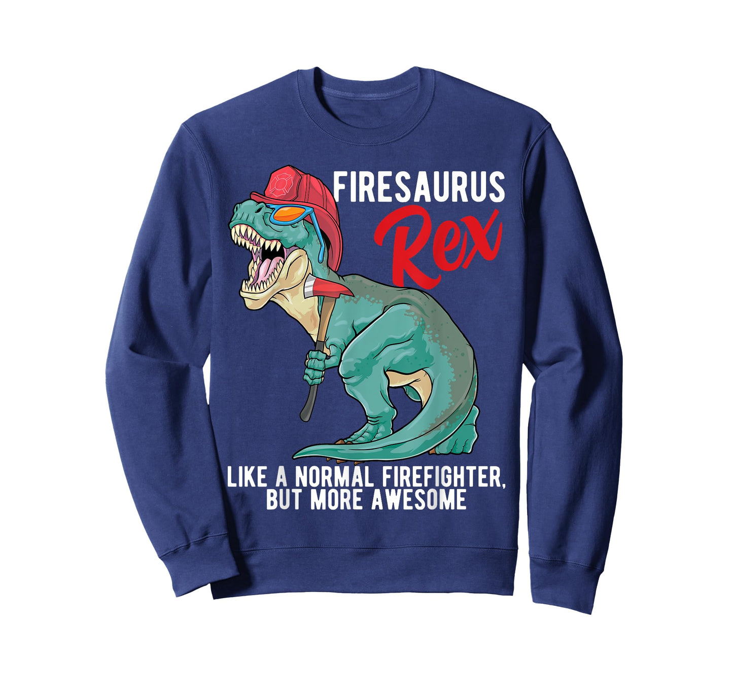 Firefighter T Rex Firesarus Rex Dinosaur Fireman Boys Kids T-Shirt