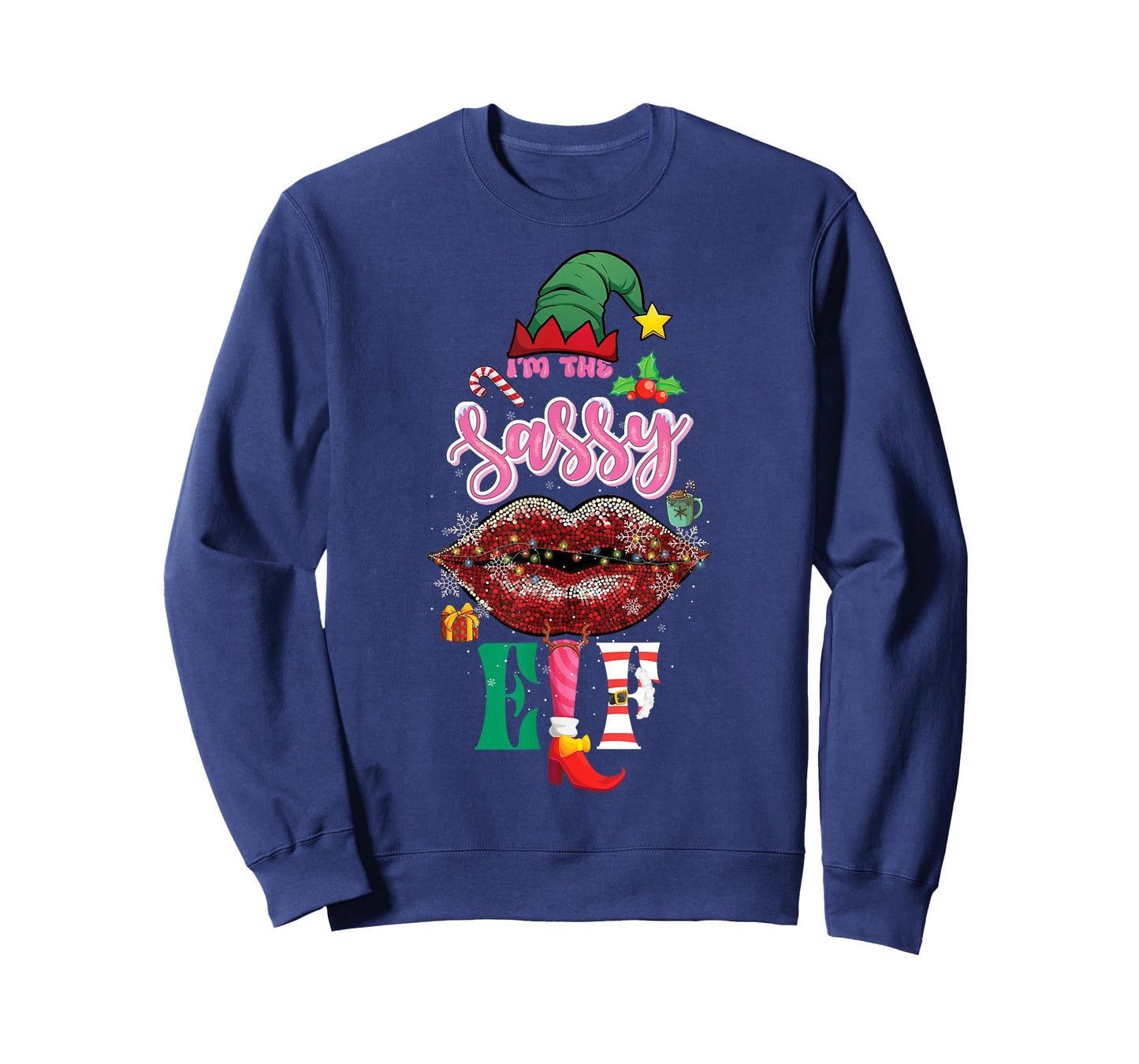 Funny Christmas Clothing I'm The Sassy Elf Sweet Lips Xmas T-Shirt