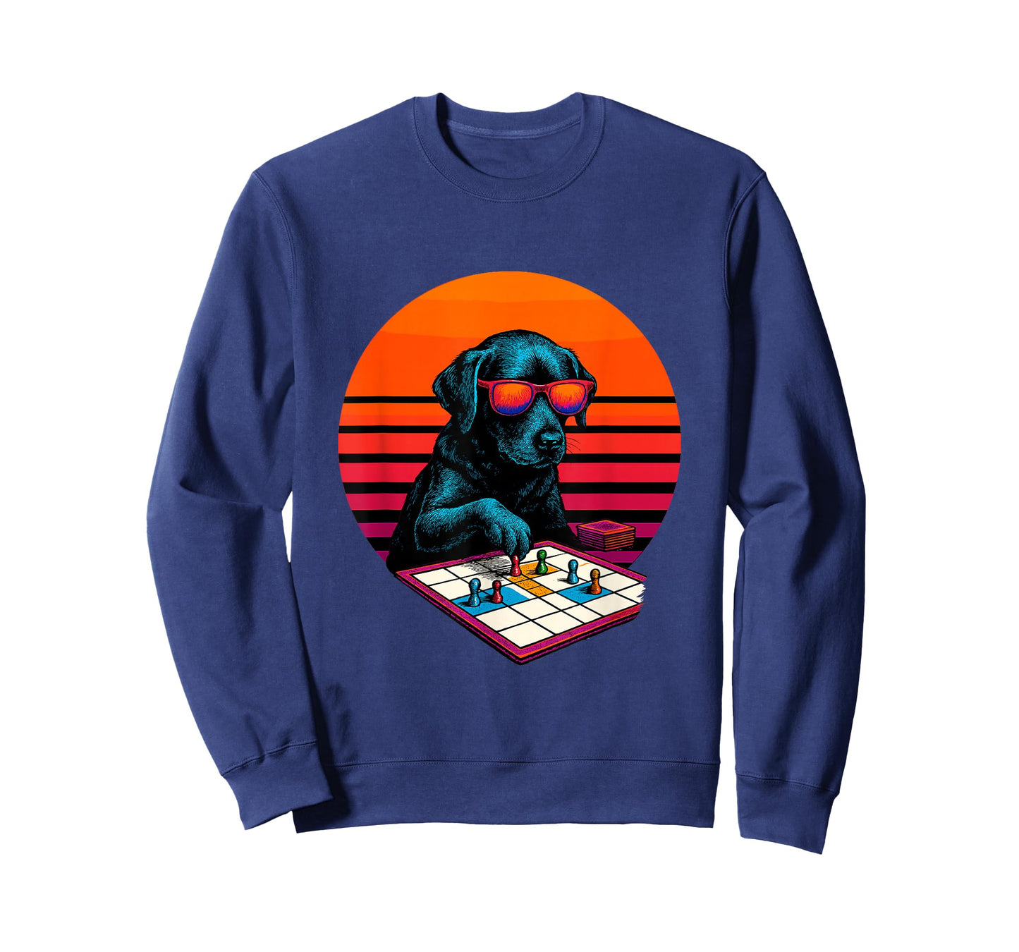 Retro Dog with Board Games Playing Tabletop Gamer T-Shirt