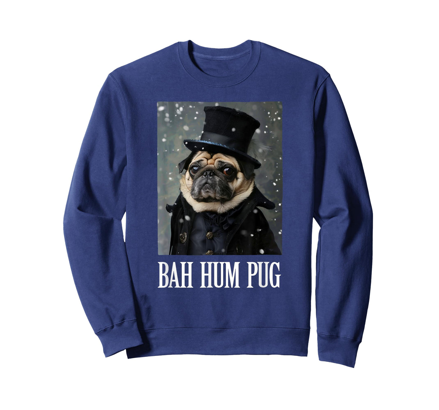 Funny Dog Bah Hum Pug Christmas Pet Holiday Photo Humbug Bug T-Shirt for Men Women Girls Kids