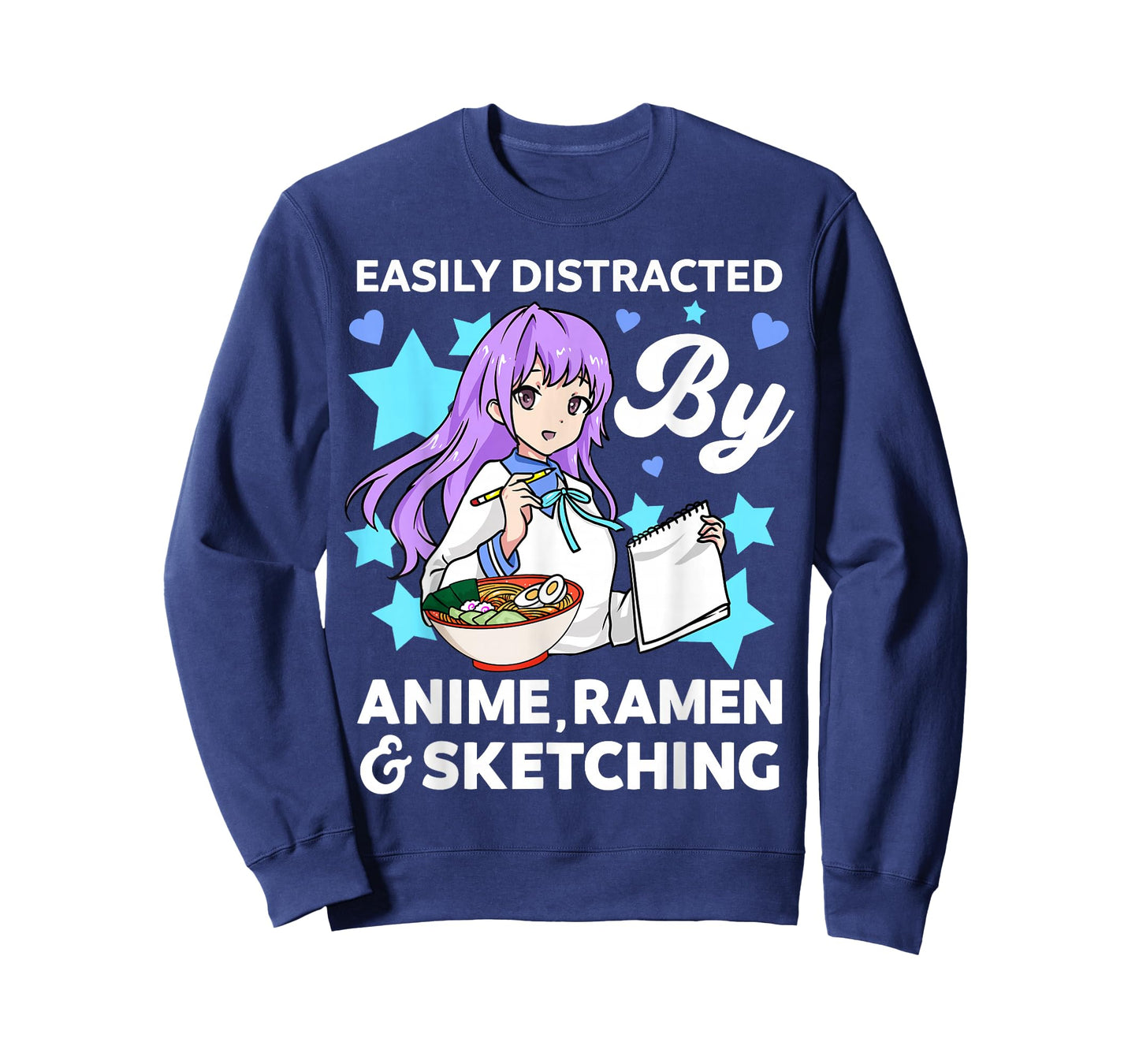 Easily Distracted By Anime Ramen and Sketching Drawing Art T-Shirt