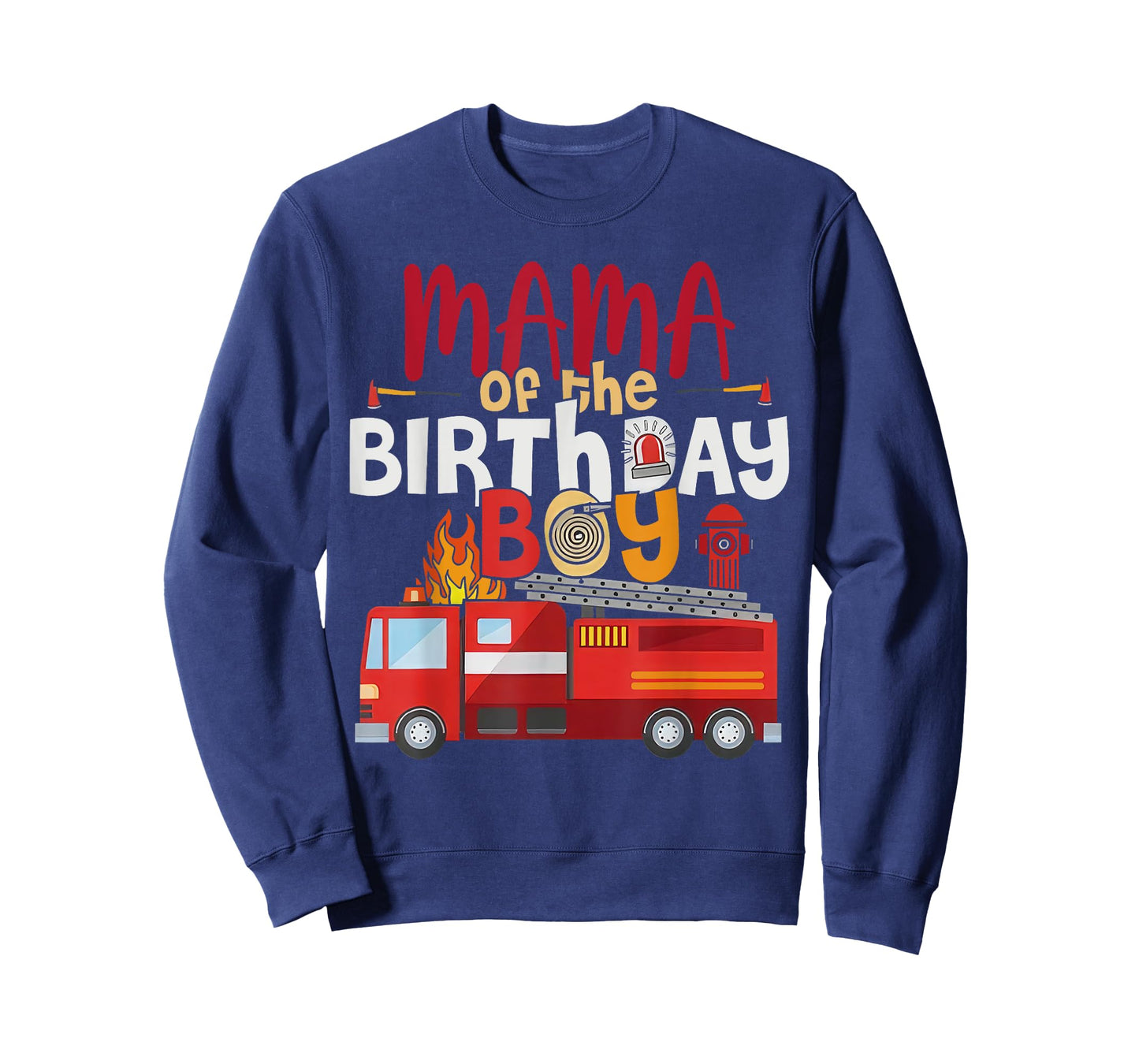 Mama Of The Birthday Boy Fire Truck Firefighter Party T-Shirt