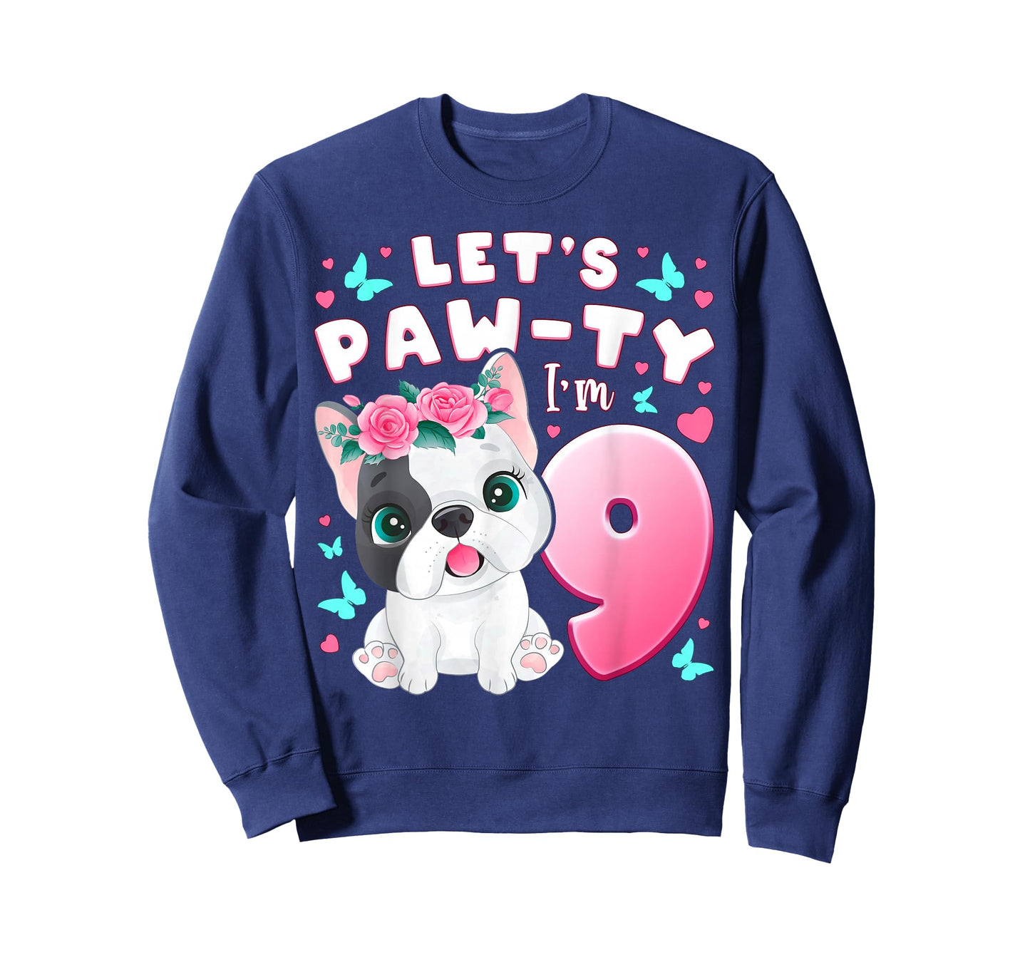 9th Birthday Girl 9 Years Dog Puppy Number 9 T-Shirt