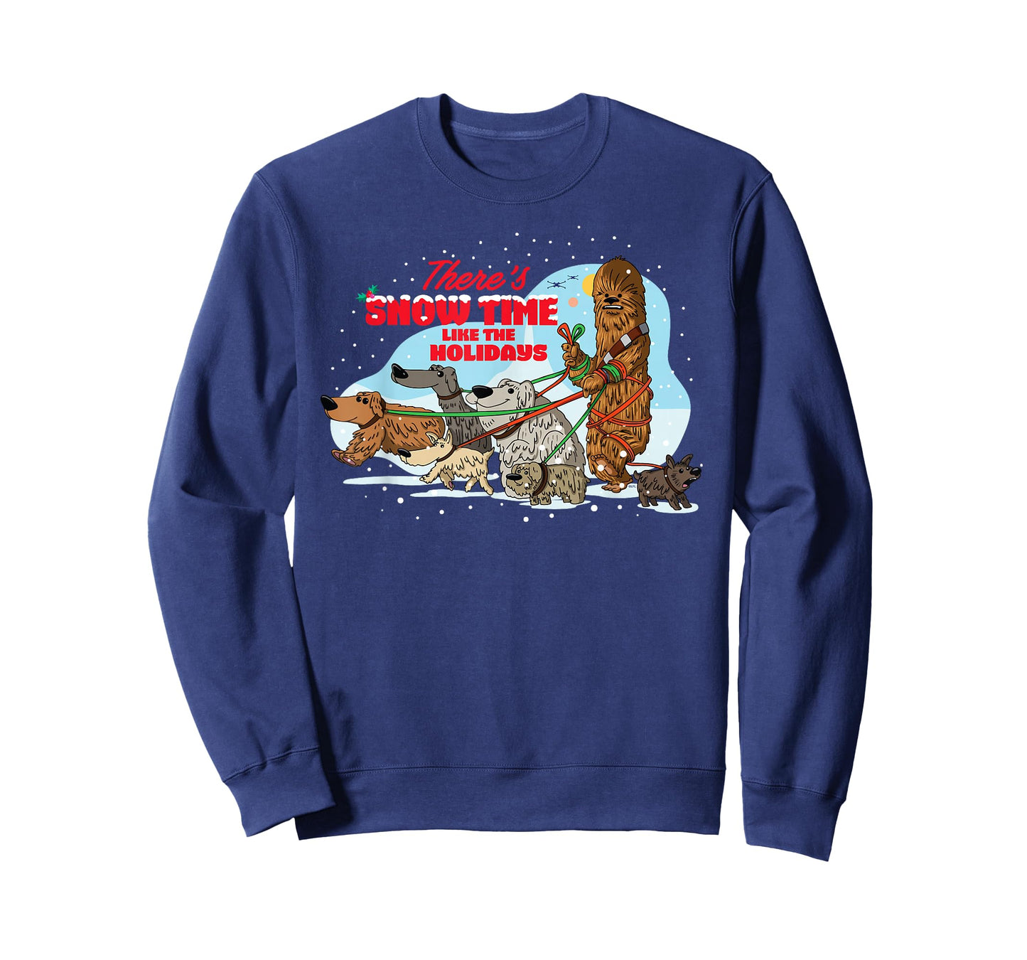 Star Wars Holiday Chewbacca Dog Walker Snow Funny Christmas T-Shirt