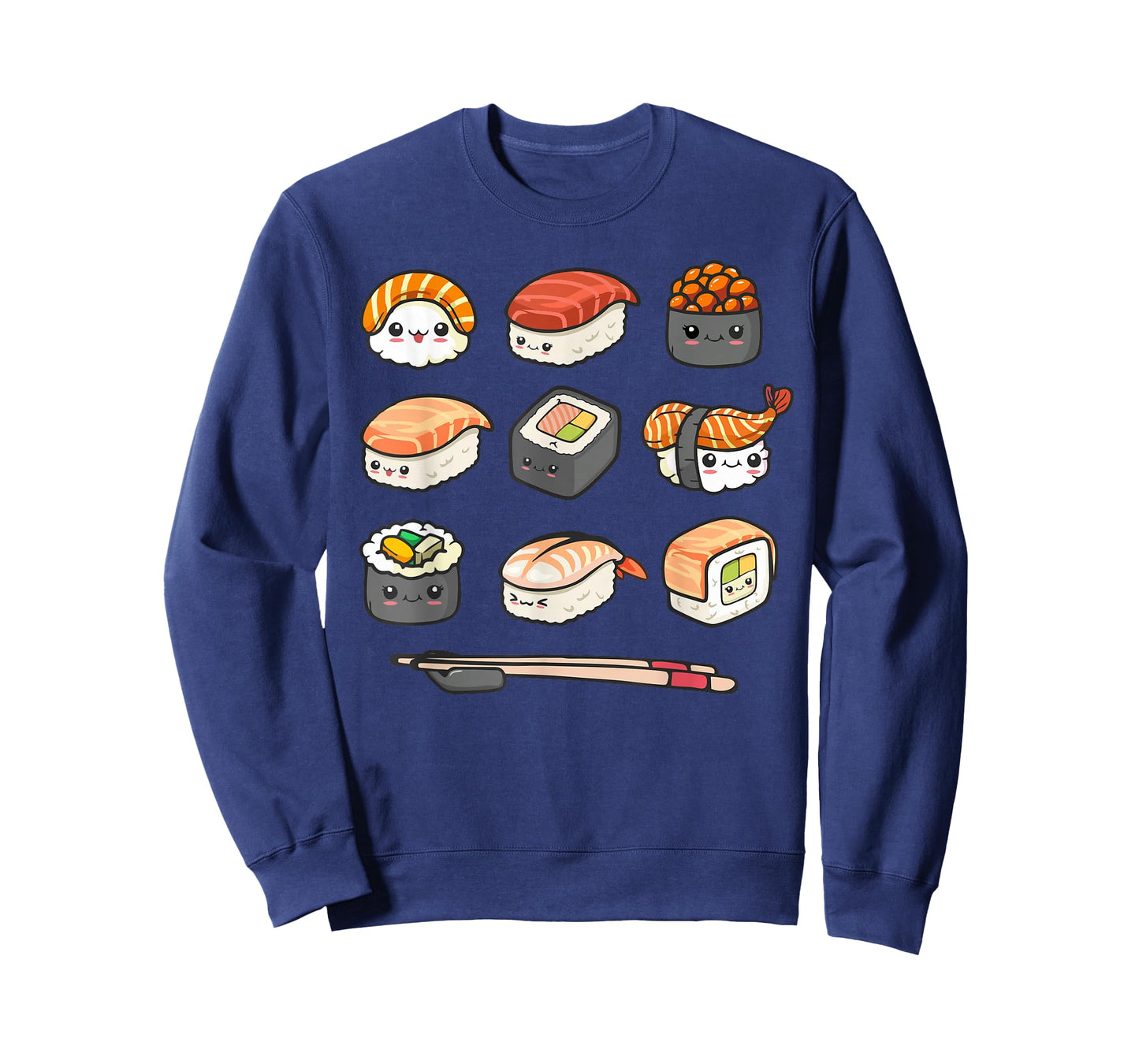 Happy Sushi Anime Kawaii Set Japanese Food Lover Otaku Manga T-Shirt