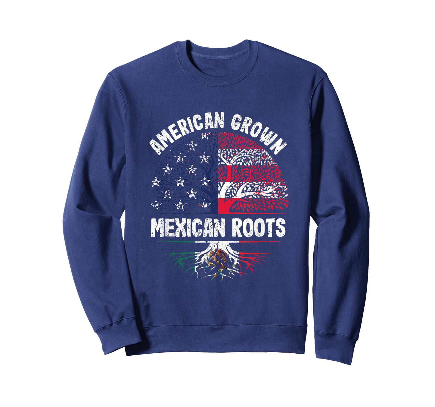 American Grown Mexican Roots USA Mexico Flag Heritage Pride T-Shirt