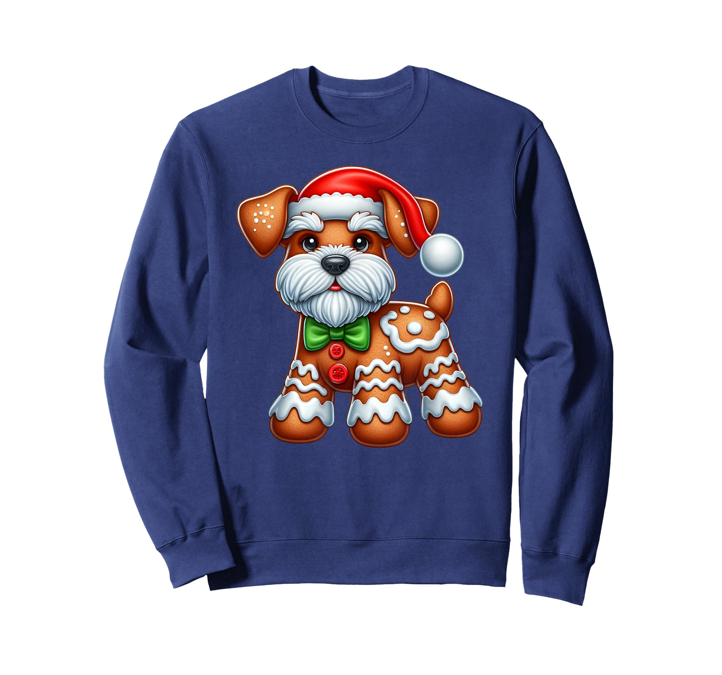 Gingerbread Man Miniature Schnauzer Christmas Womens Mens T-Shirt
