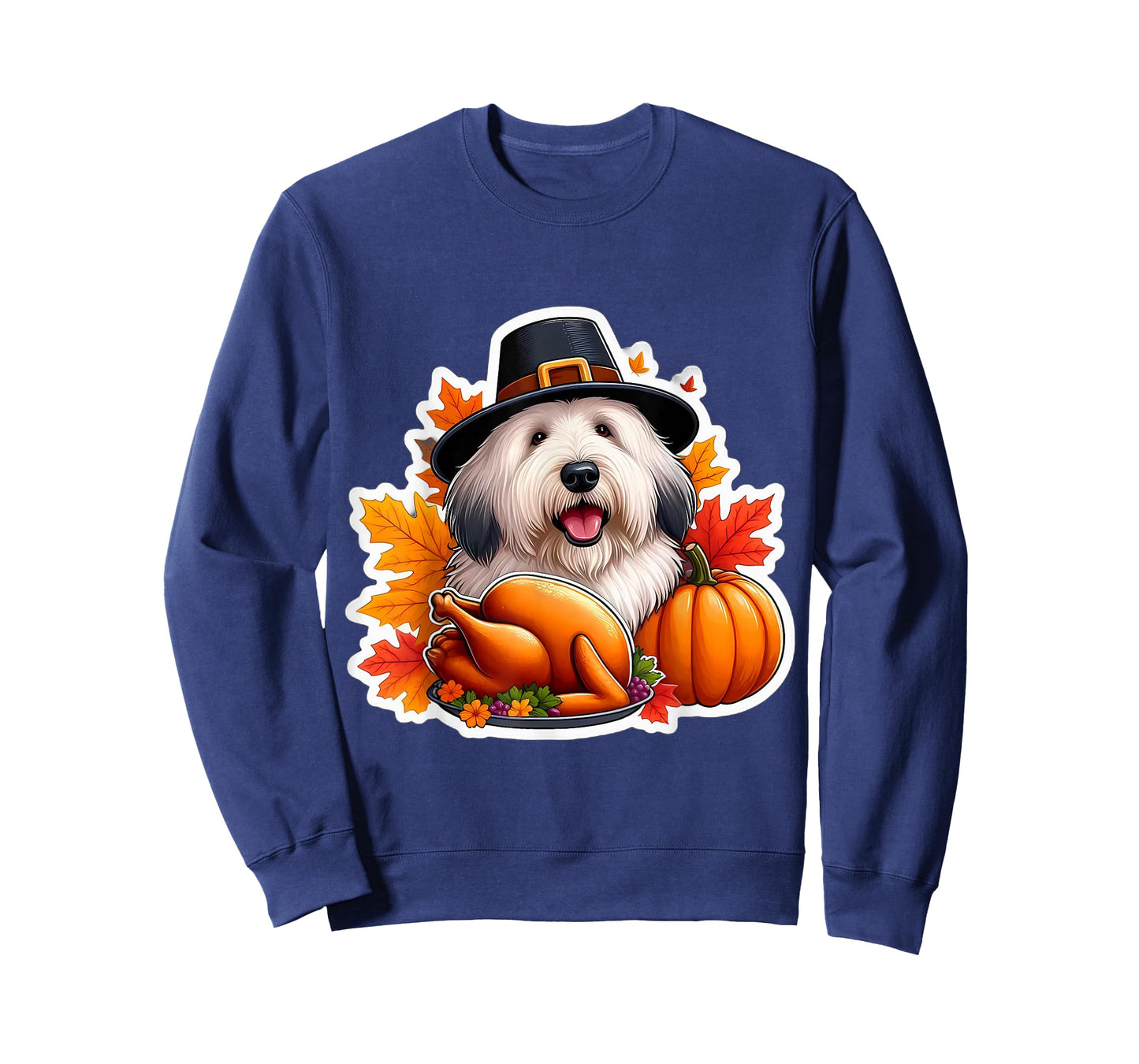 Thanksgiving Old English Sheepdog Dog Owner Lover Funny Cute T-Shirt