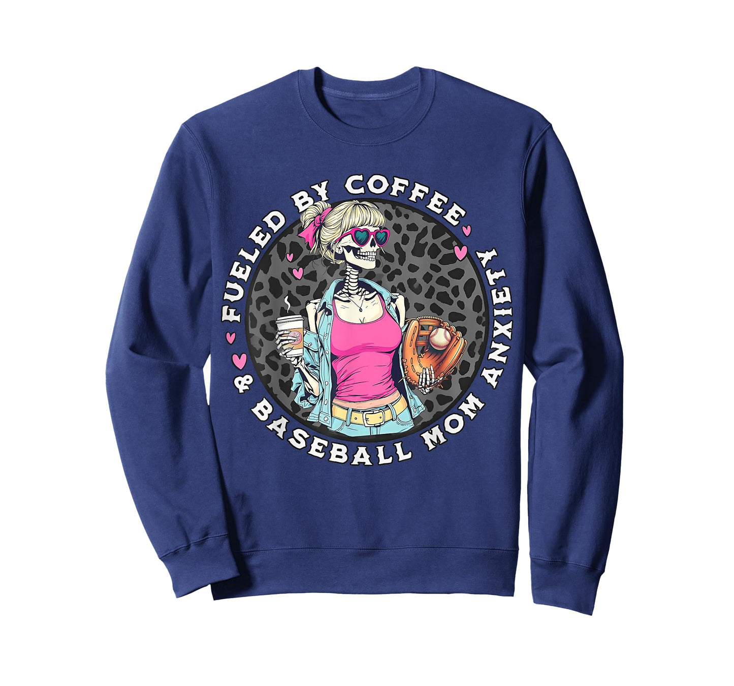 Fueled by Iced Coffee and Baseball Mom Anxiety Coffee Lover T-Shirt