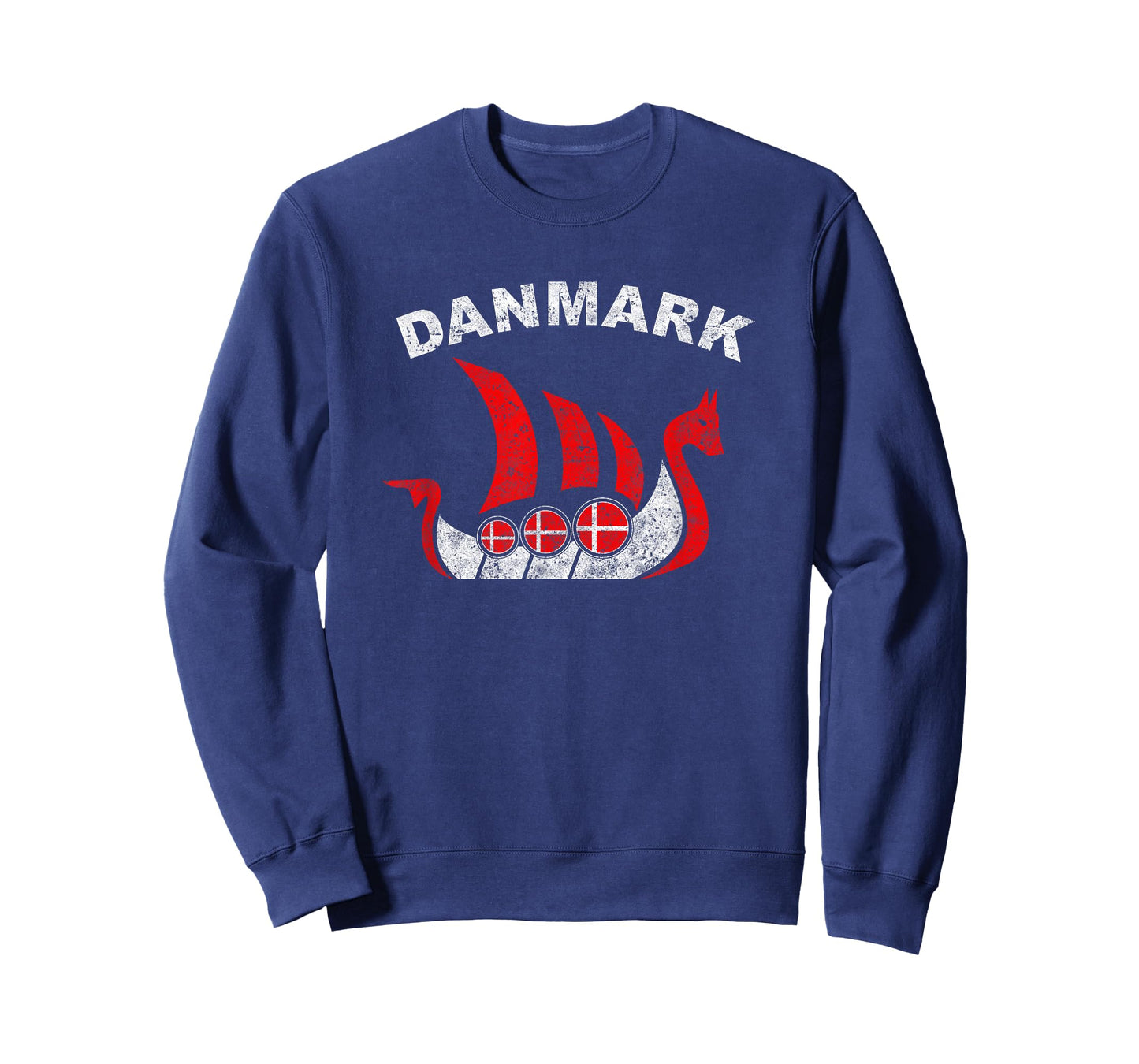 Danmark Viking Ship T Shirt Denmark Flag colors T-Shirt