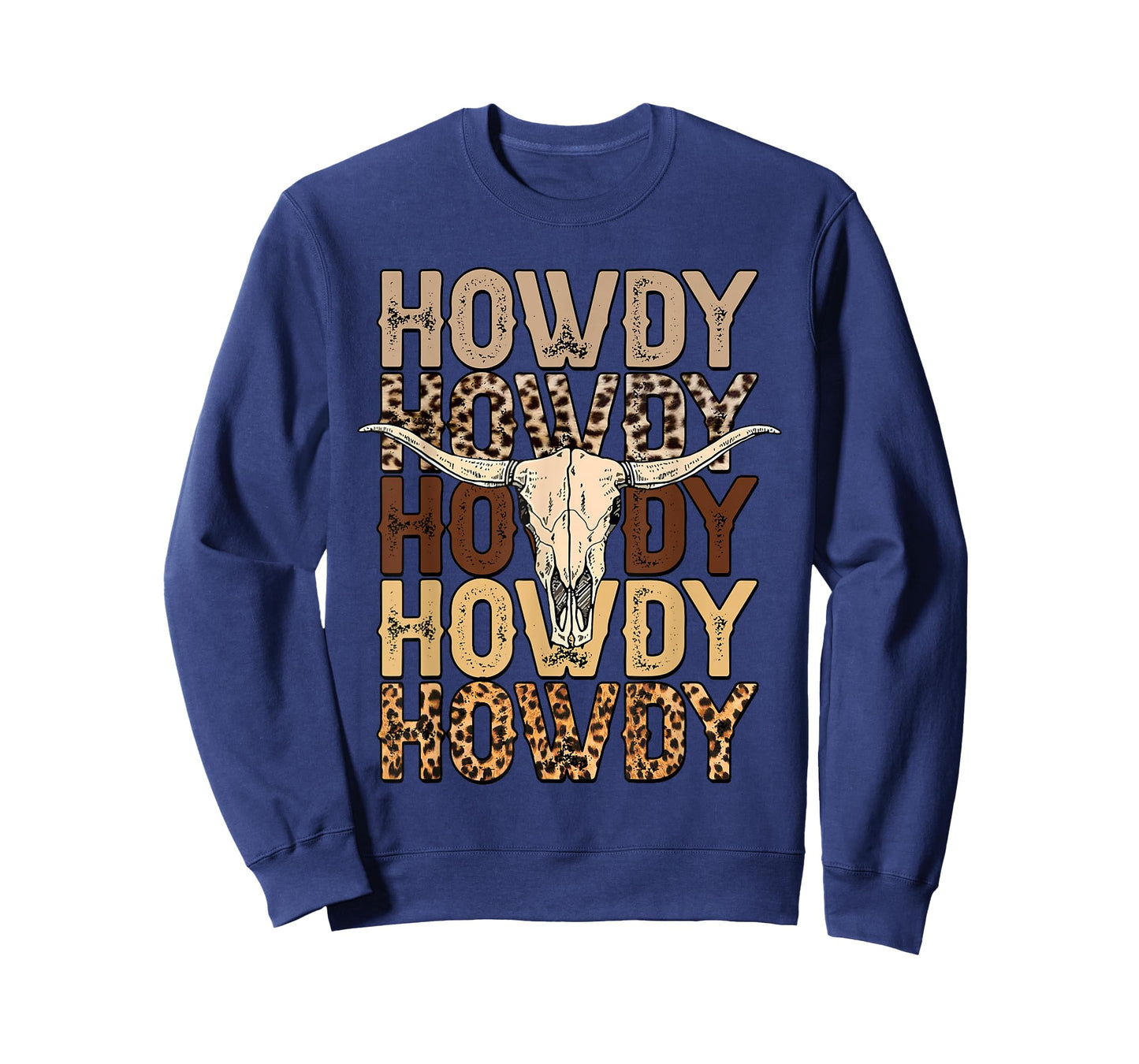 Leopard Howdy Country Music Western Cow Skull Cowboy T-Shirt