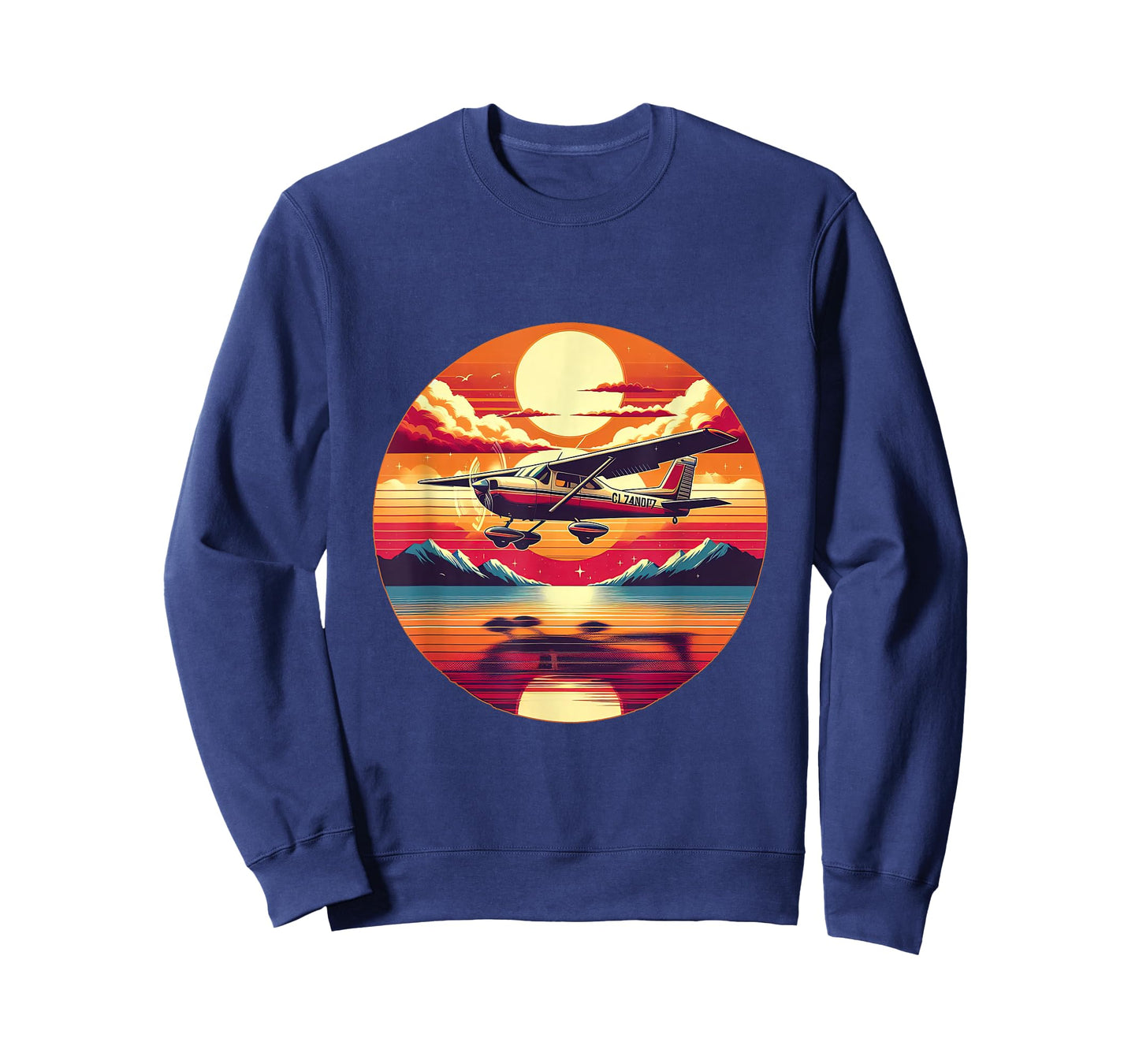 C-172 Skyhawk Vintage C172 Airplane Retro Sunset Pilot T-Shirt