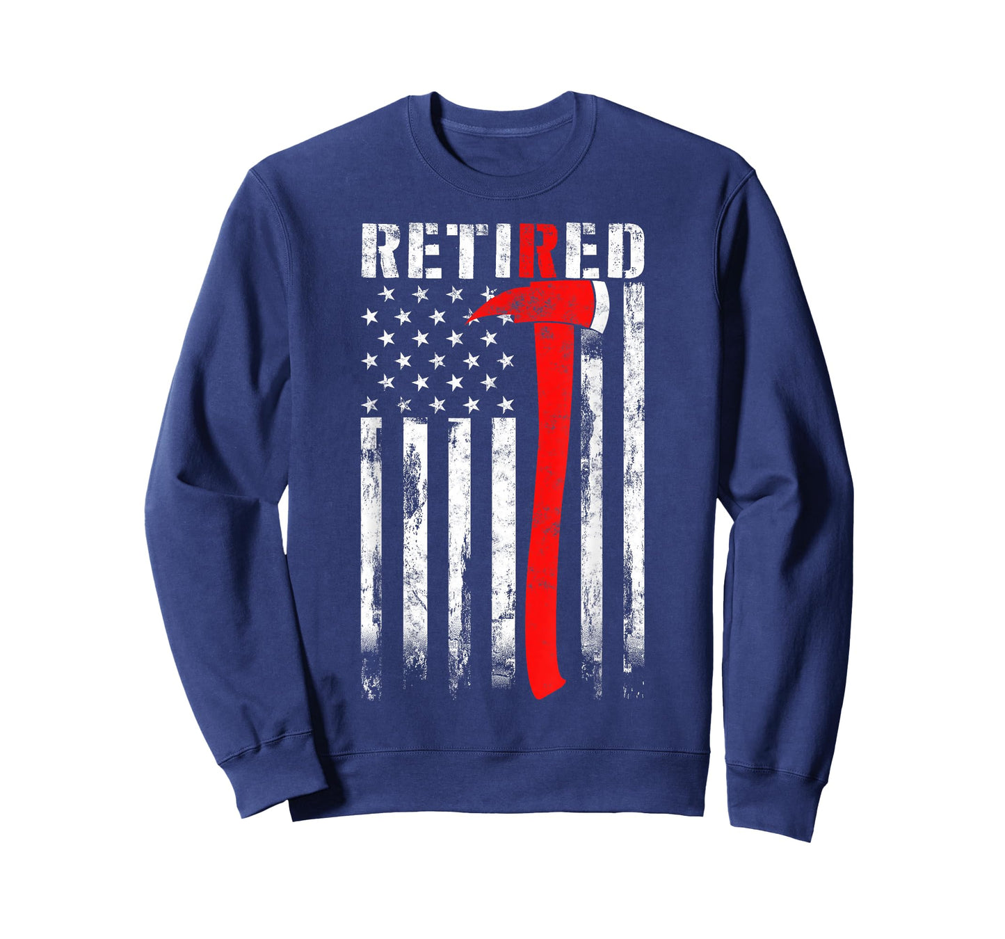 Retired Firefighter Thin Red line Axe American flag Fireman T-Shirt