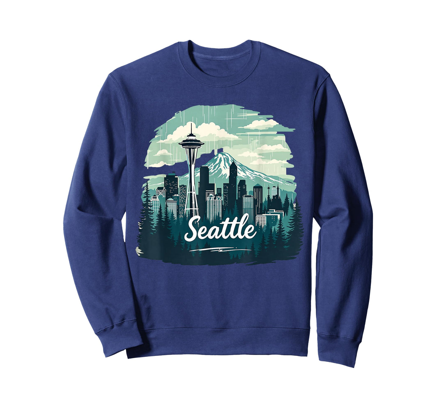 Seattle Skyline Vintage Seattle Washington Cityscape T-Shirt