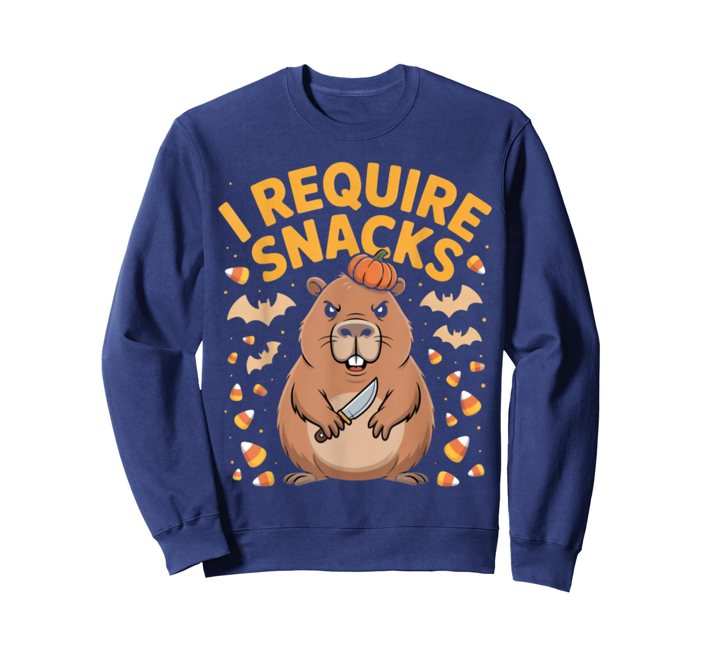 I Require Spooky Snacks Angry Capybara Halloween T-Shirt