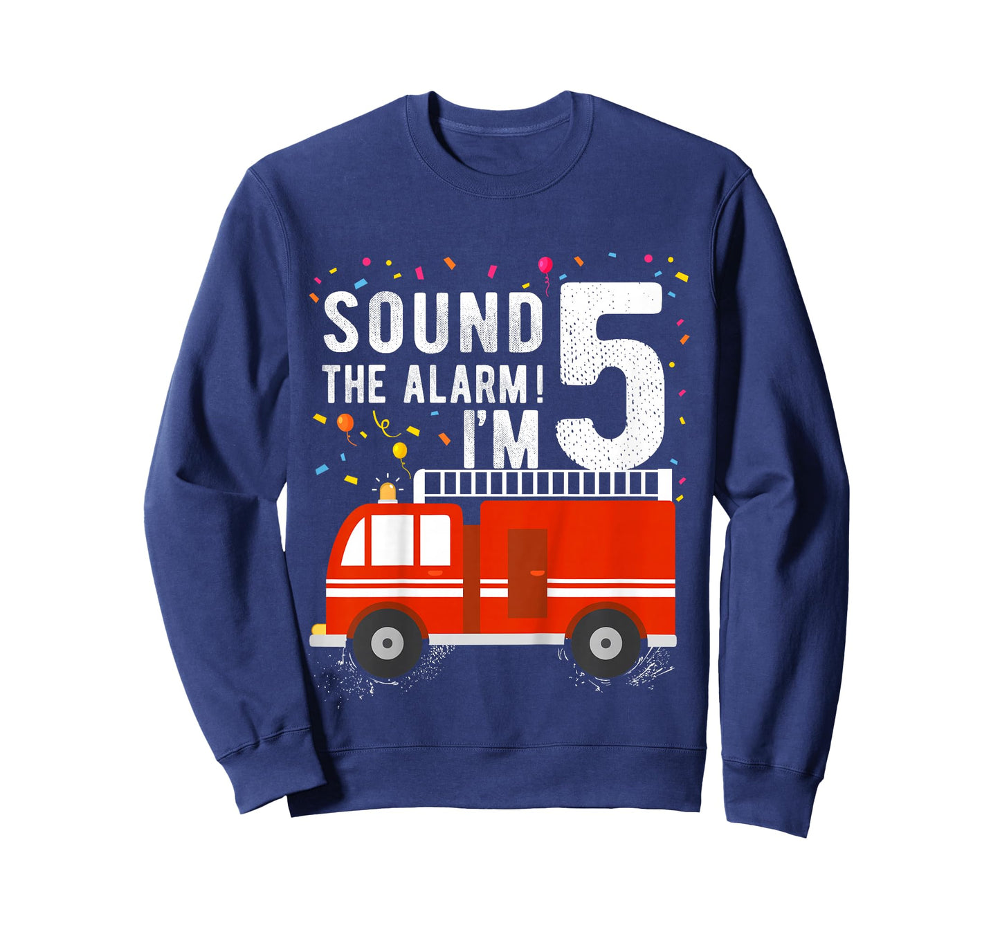 Fire Truck 5th Birthday Boy 5 Year Old Firefighter T-Shirt
