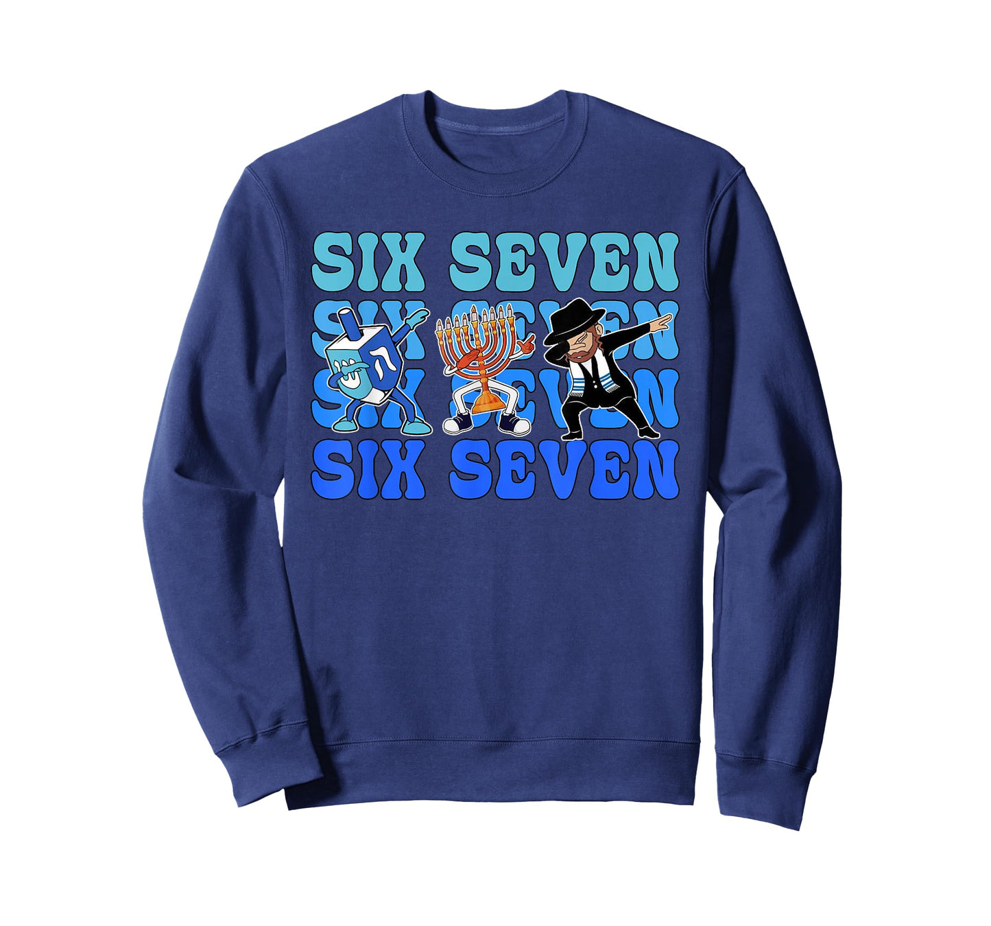 67 Hanukkah Meme Six Seven Dabbing Menorah Dreidel Jewish T-Shirt