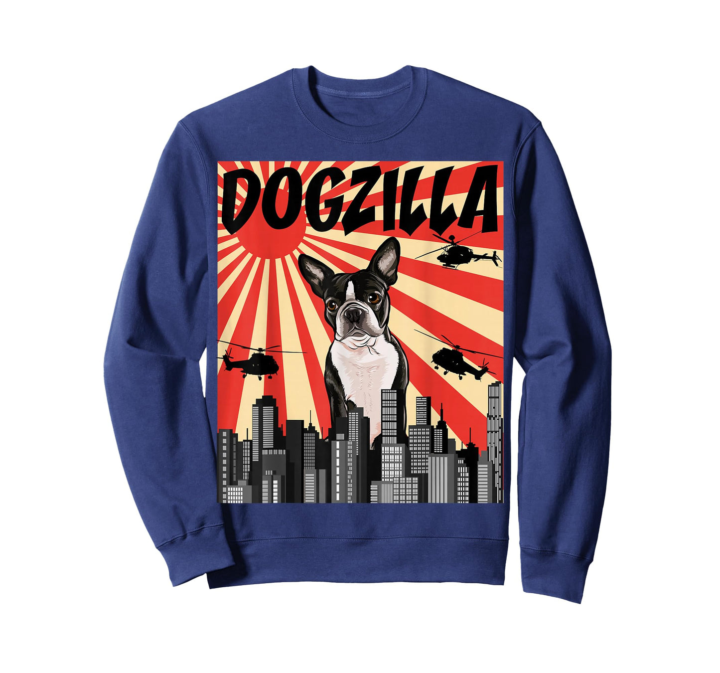 Funny Retro Japanese Dogzilla Boston Terrier T-Shirt