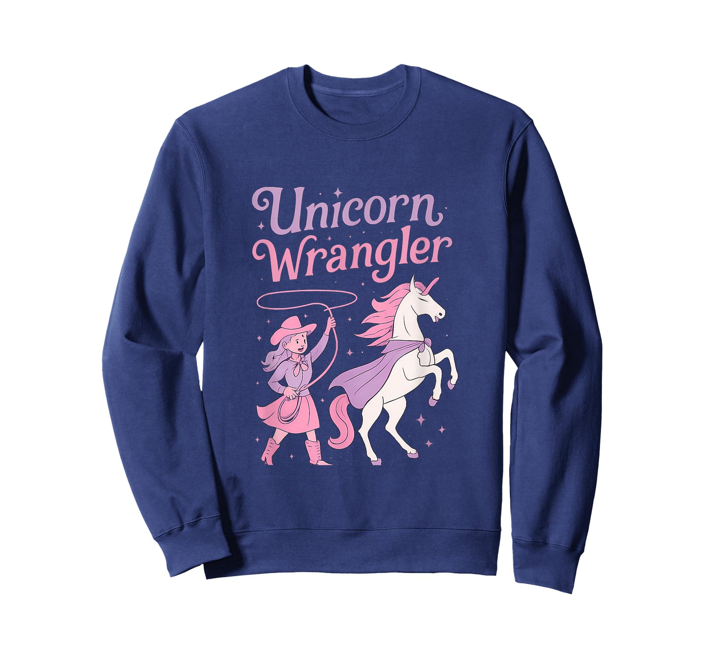 Unicorn Wrangler Cowgirl Magical Western Fantasy Art T-Shirt