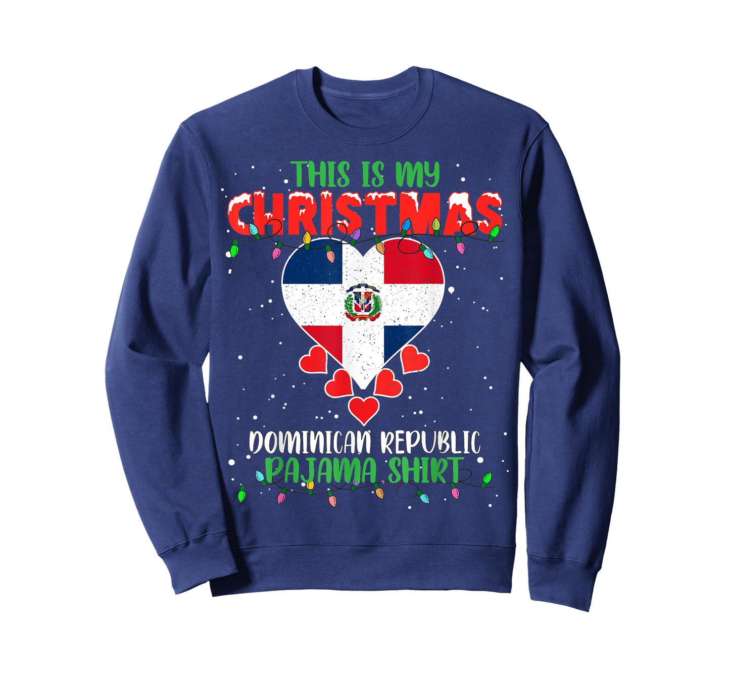 This Is My Christmas Lights Dominican Republic Flag Pajama T-Shirt