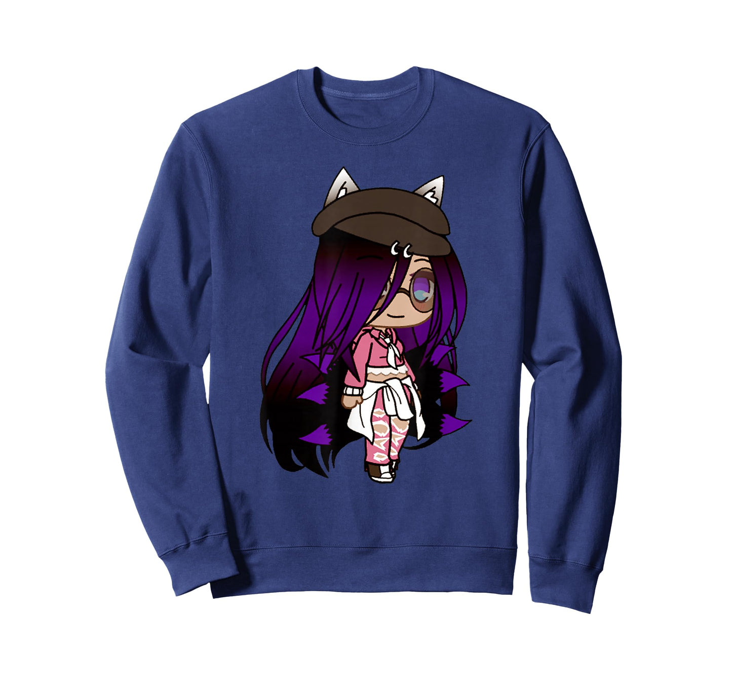 Cute Chibi Style Kawaii Anime Girl with Fox Ears and Tails T-Shirt