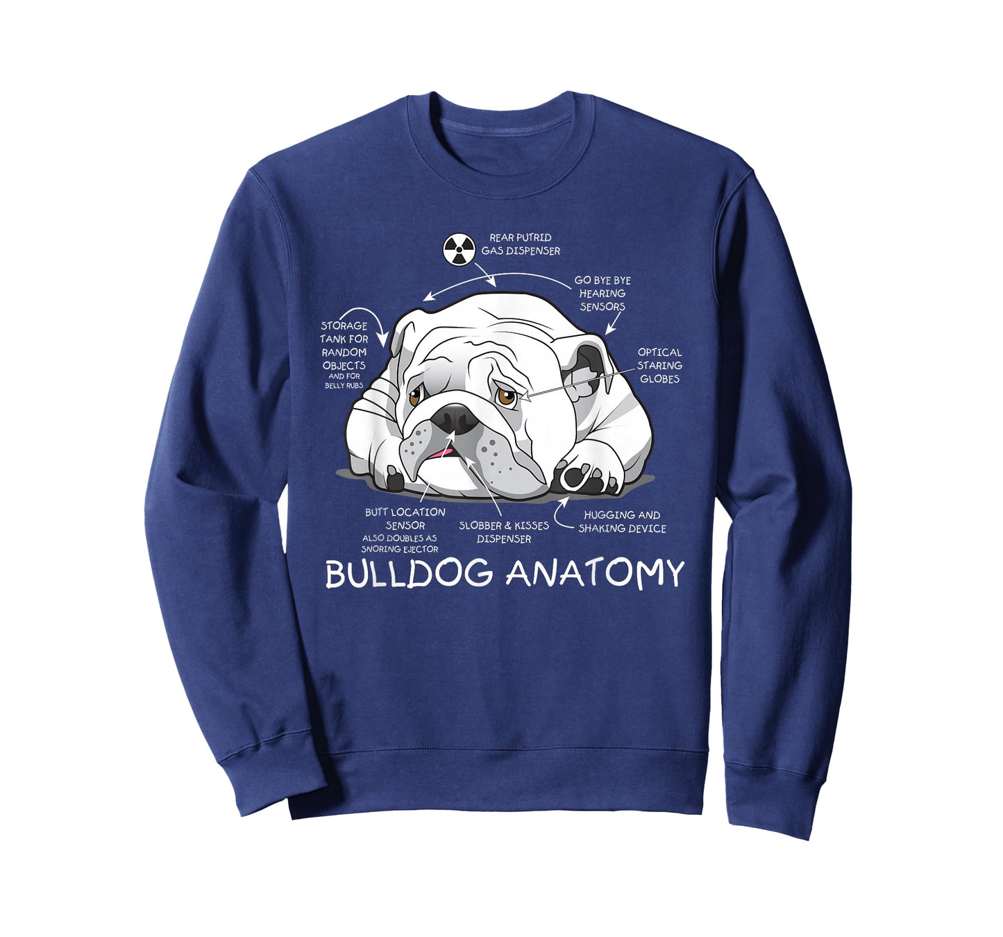 Funny Cute English Bulldog Anatomy Dog Biology Gift T-Shirt Small