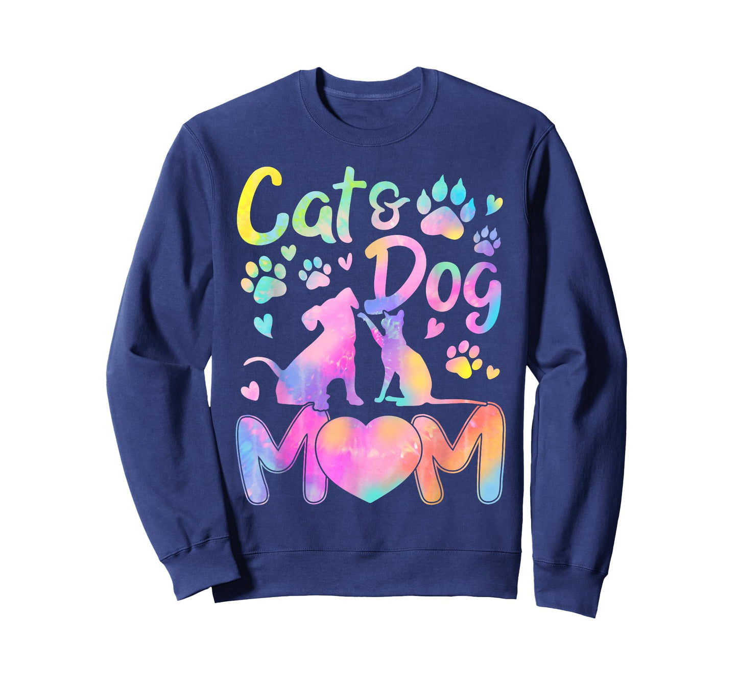 Cat Mom Dog Mom Girl Women Mother's Day Pet Lover Tie Dye T-Shirt