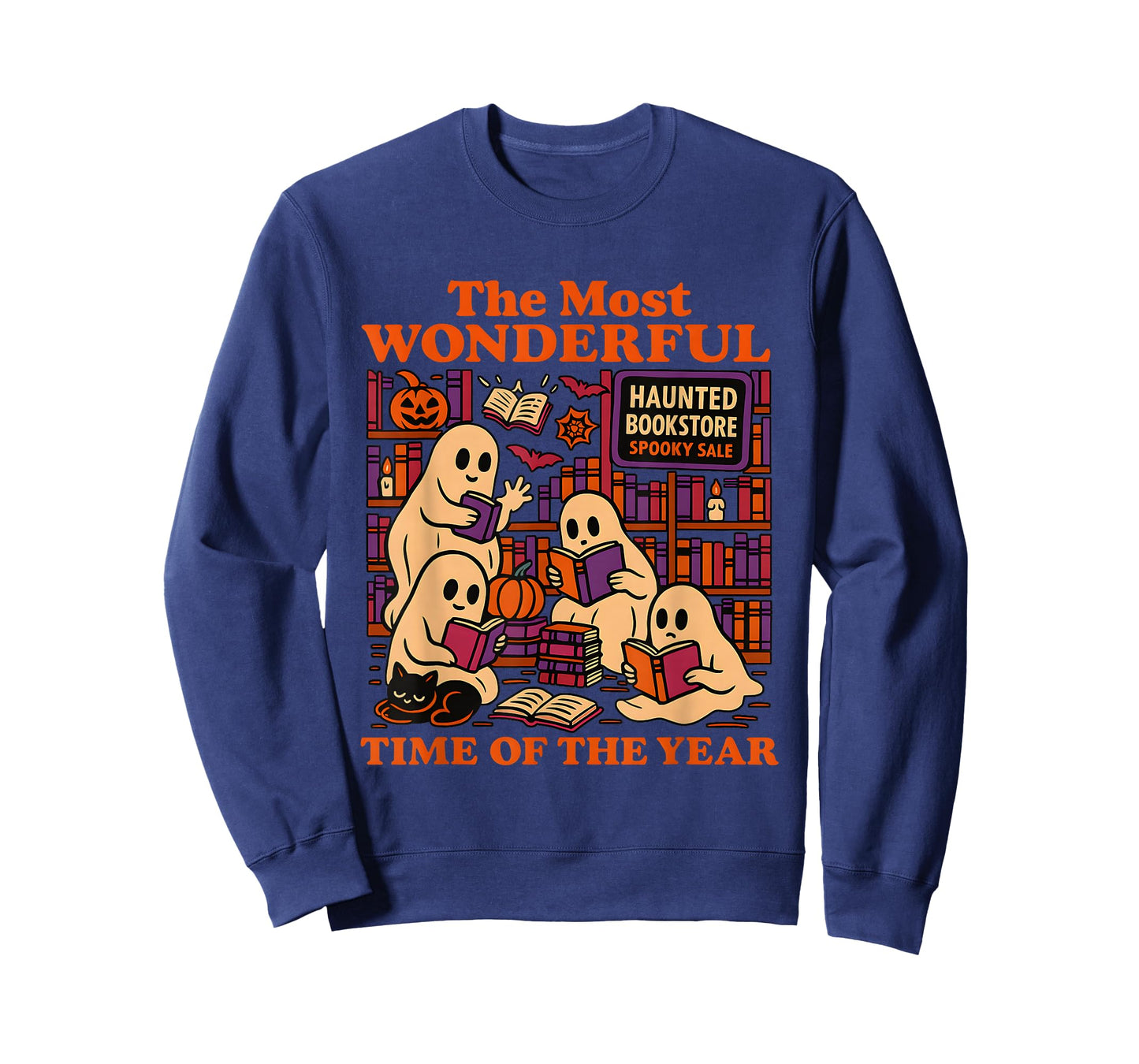 Colorful Ghost Book Club Haunted Bookstore Halloween T-Shirt