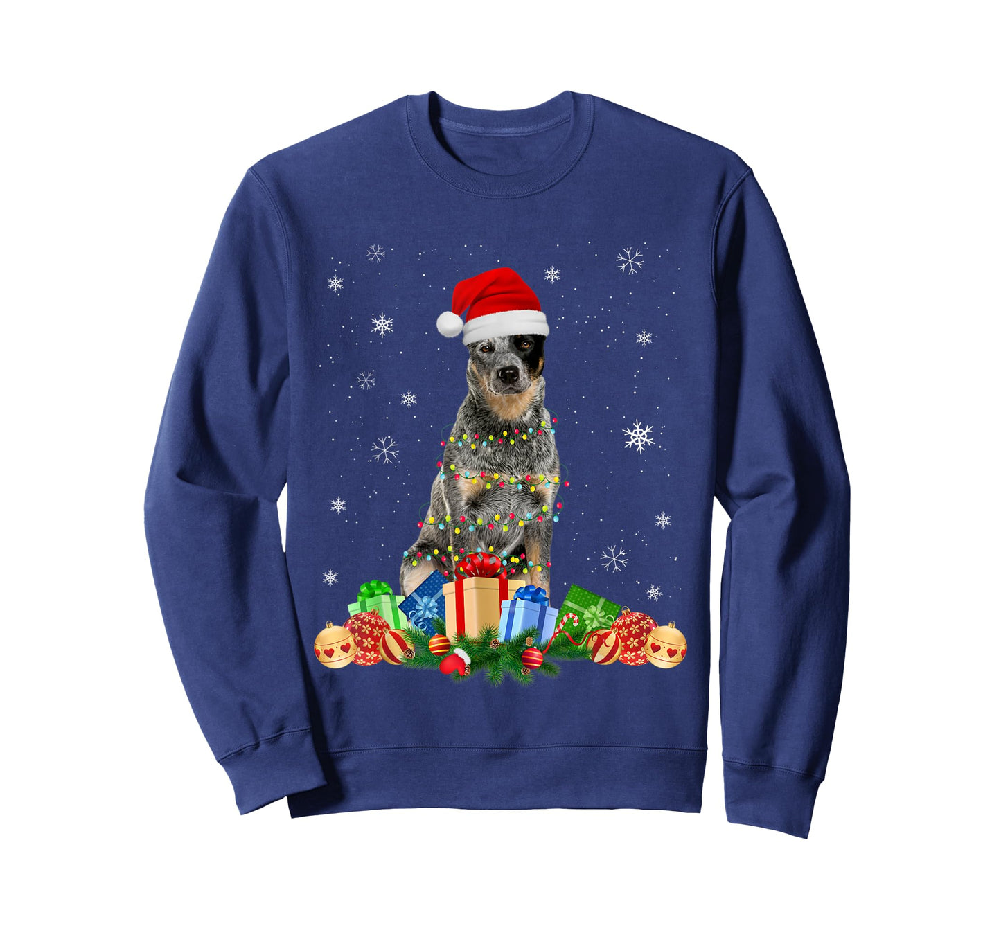 Australian Cattle Dog Christmas Lights Puppy Dog Lover T-Shirt for Men Women Kids