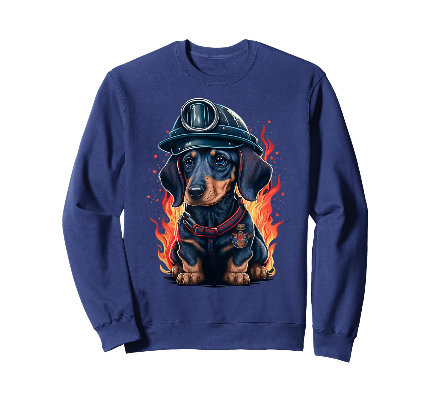 Dachshund Fireman on Firefighter Dachshund T-Shirt