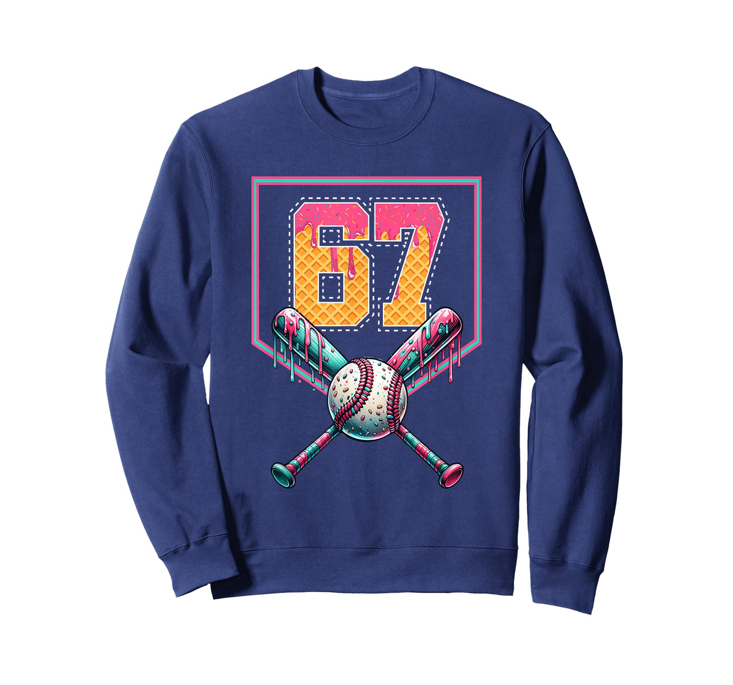 Baseball Drip Number 67 Player Or 67th Birthday T-Shirt