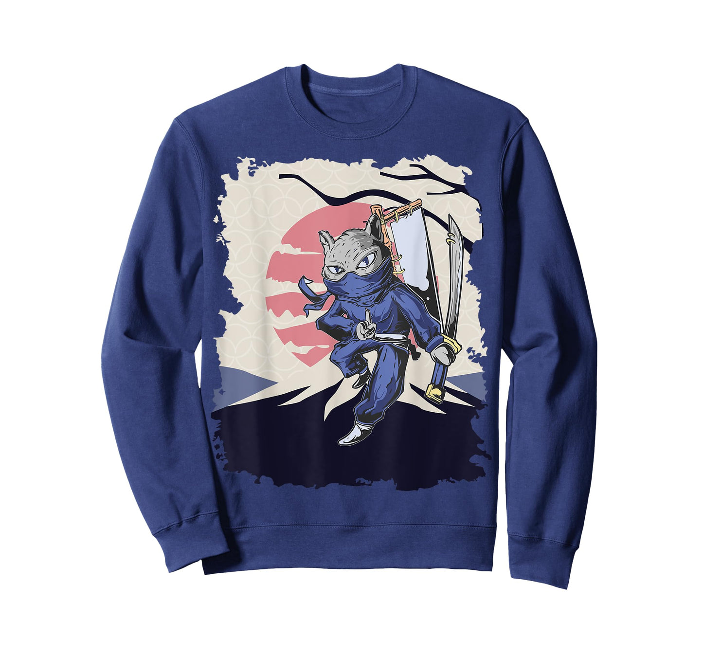 Japanese Ninja Art and Japan Samurai Cat T-Shirt